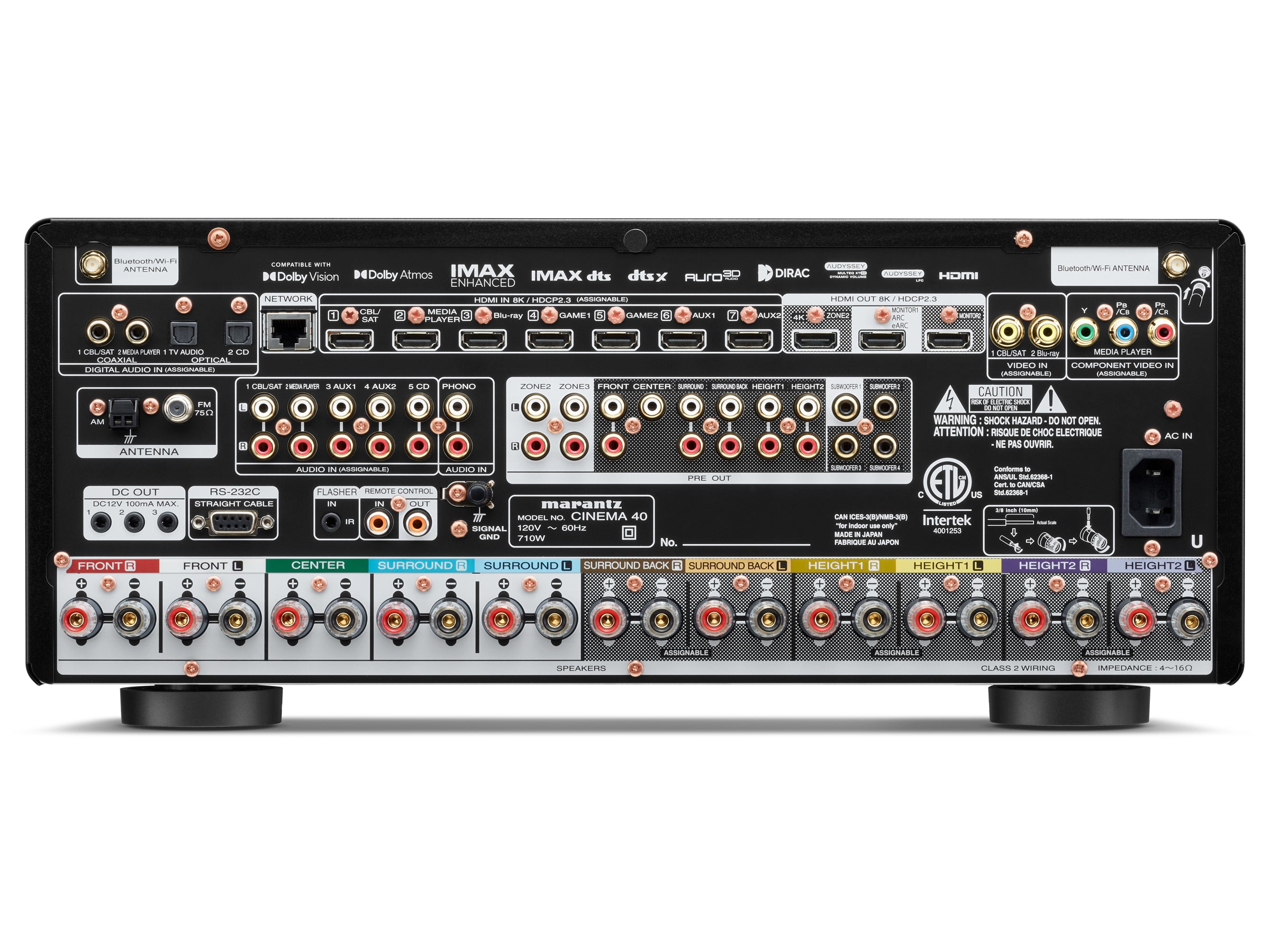 Marantz Cinema 40 9.4 Channel AV Receiver - Premium Home Theater System with Dolby Atmos, IMAX Enhanced, 8K HDMI for Movie Nights & Gaming