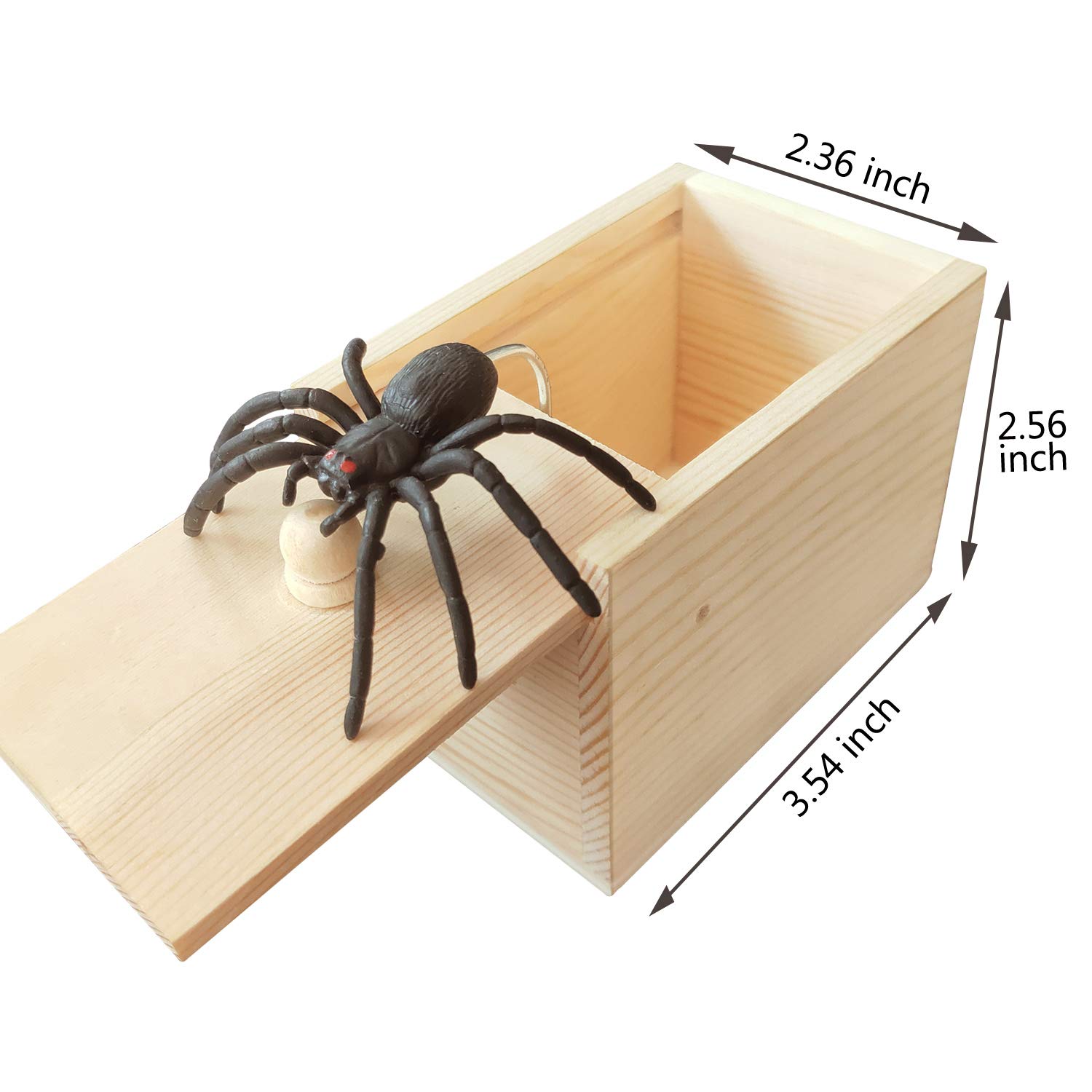 Funny Rubber Spider Prank Box - Realistic Handcrafted Fake Spider Surprise Gift for Jokes & Gags - Perfect for Halloween Pranks, Birthday Surprises & Office Humor