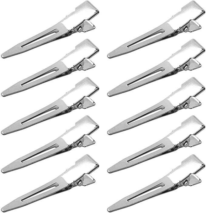 Ezume® 12-Piece 1.75 Inch Single Prong Curl Clips - Metal Alligator Hair Pins for Hair Extensions, Styling & Sectioning - Perfect for Salon, Home Use & DIY Hairstyles