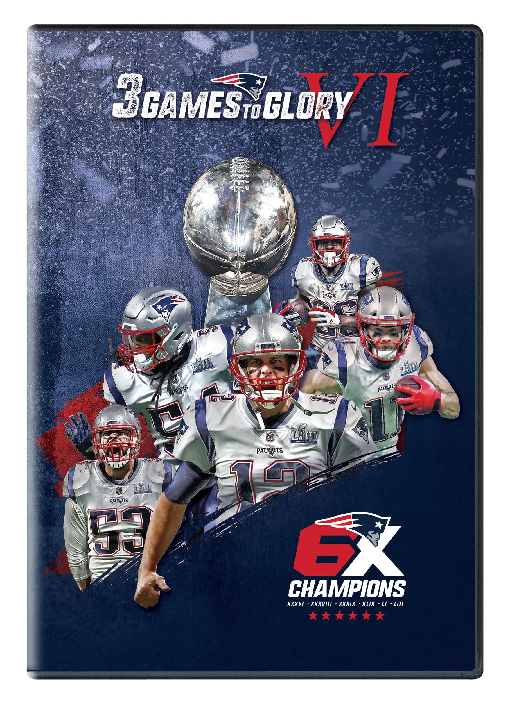 3 Games to Glory VI DVD - New England Patriots Championship Highlights | Perfect for Patriots Fans & NFL Collectors | Watch at Home, Parties & Sports Events