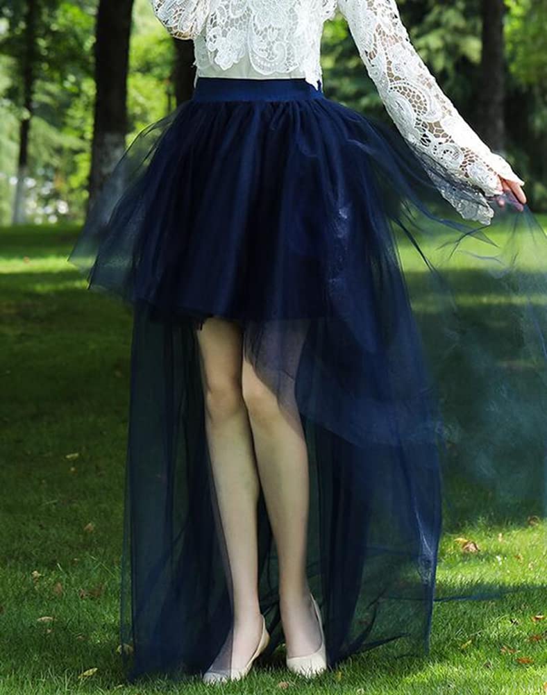 Elegant Women's Long Tulle Overlay Skirt - Sexy High Low Party Overskirt for Weddings, Prom & Special Occasions