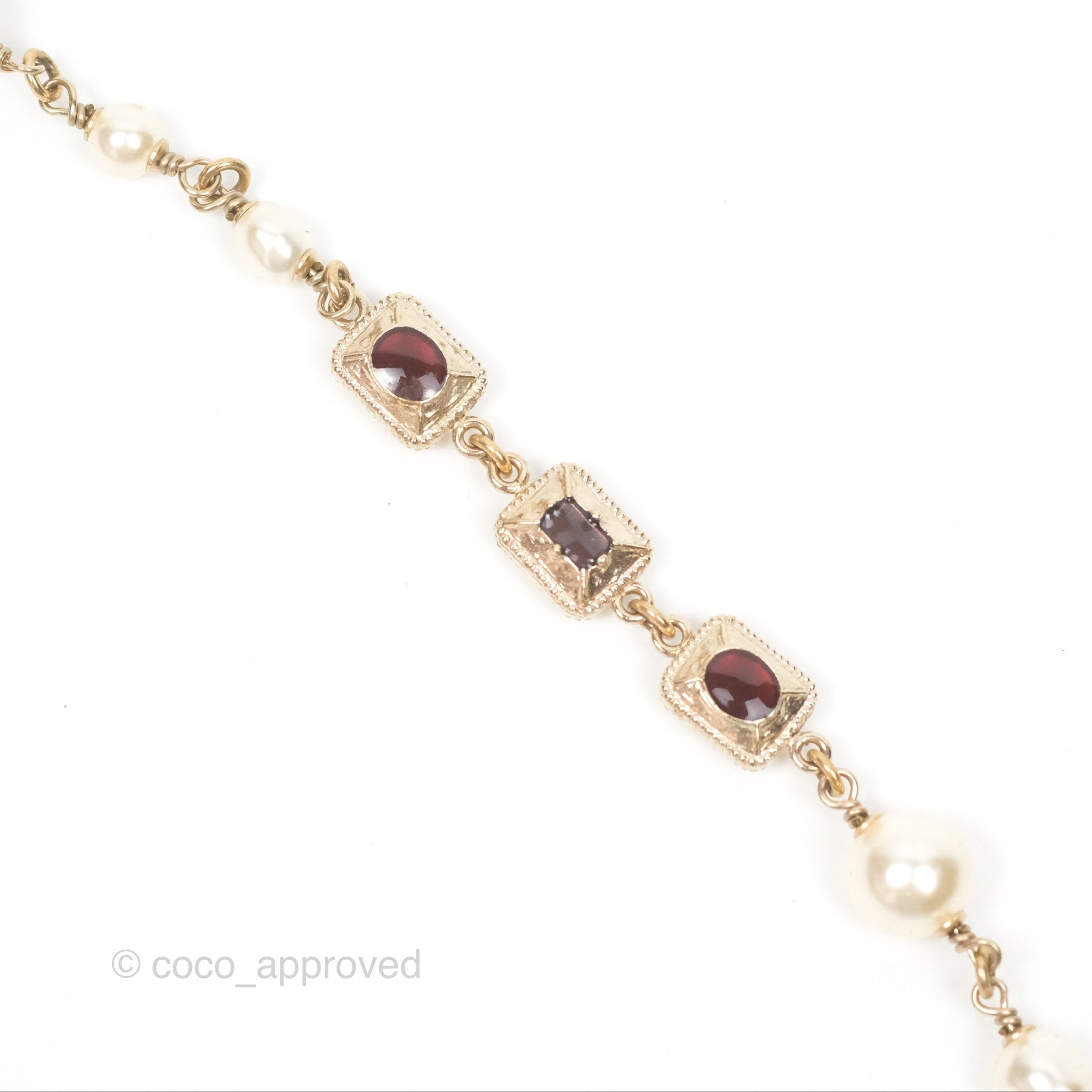 Chanel CC Pearl Gemstone Long Necklace in Gold Tone - 17A Collection | Elegant Jewelry for Women, Perfect for Parties, Weddings & Special Occasions
