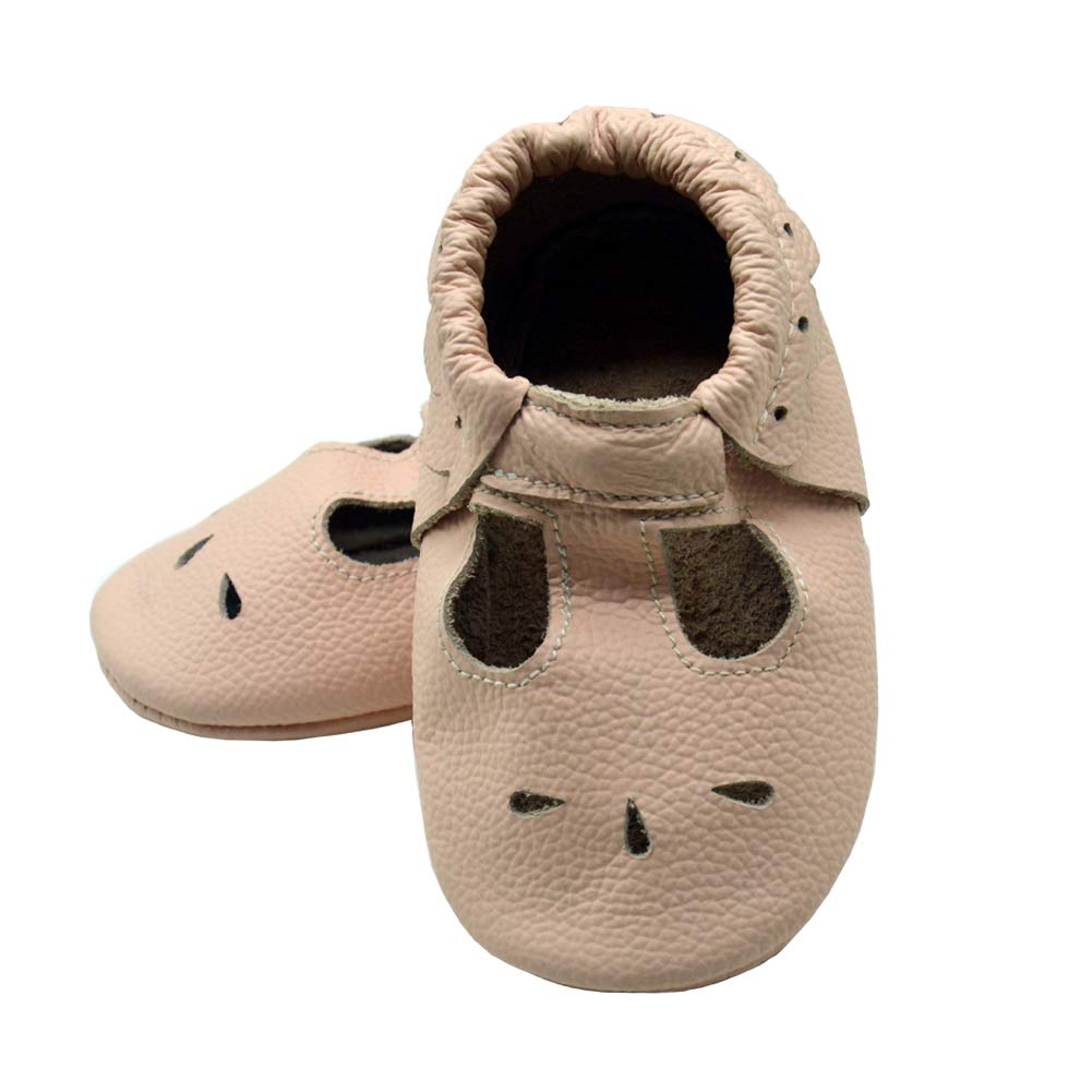 iEvolve Baby Leather Soft First Walker Shoes - Non-Slip Crib Moccasins for Toddlers & Infants (0-24 Months) | Perfect for Indoor Play, Learning to Walk, and Special Occasions