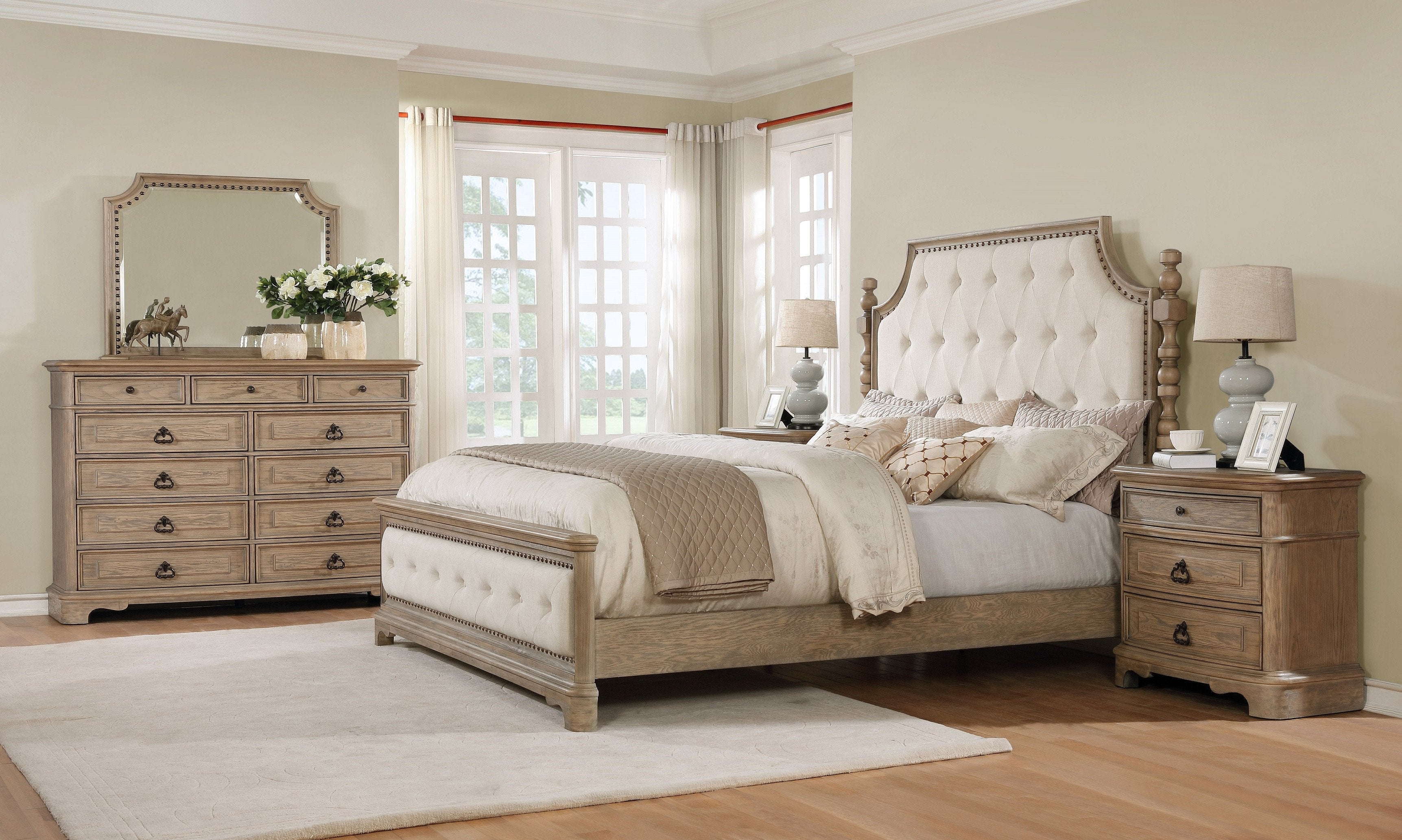 Piraeus 296 White Wash 11-Drawer Dresser - Perfect for Bedroom Storage & Organization