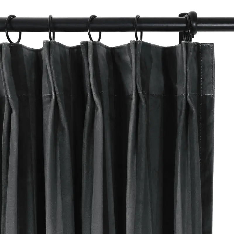 Amy Switzer Printed Velvet Pleated Curtains - Elegant Window Drapes for Living Room, Bedroom & Home Decor