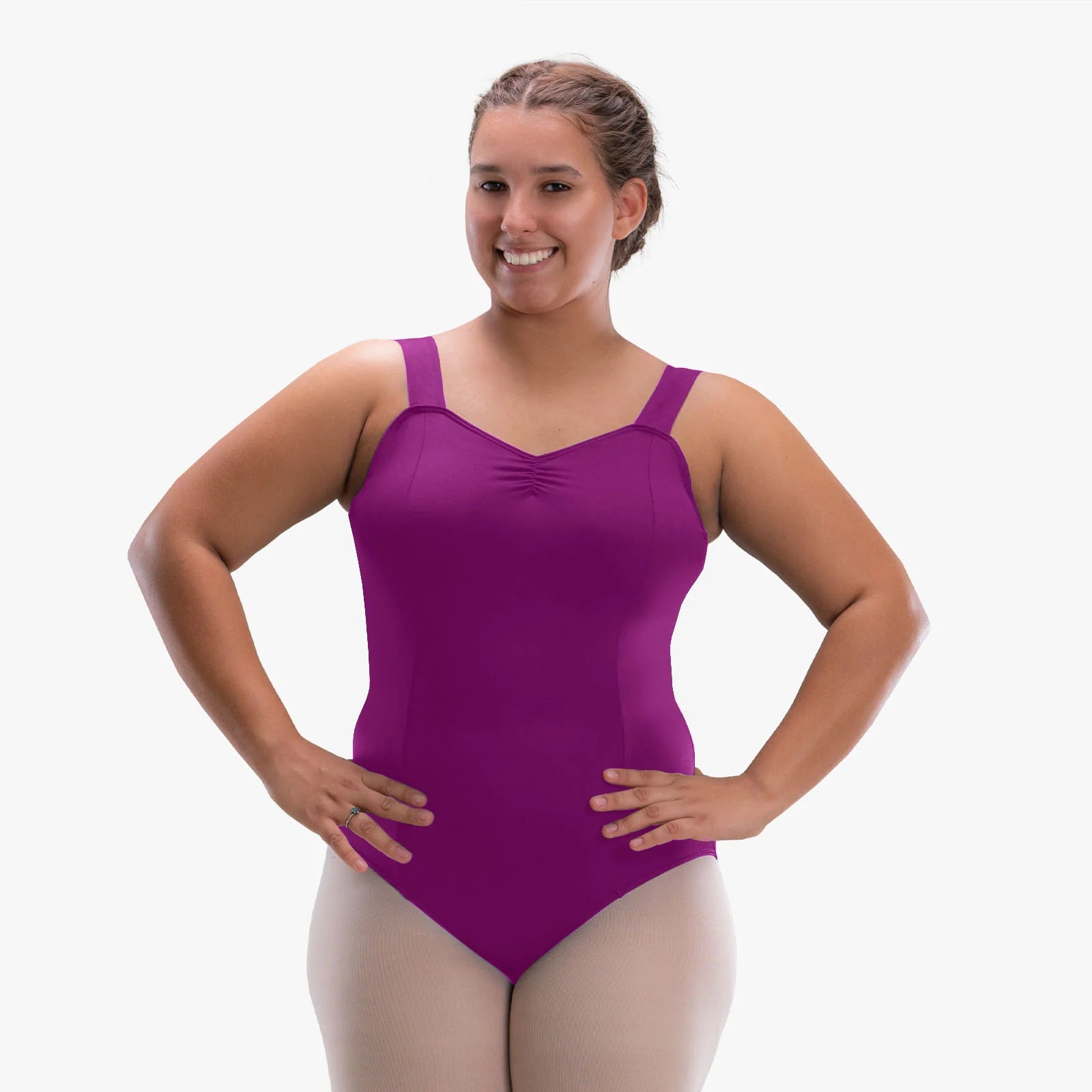 So Danca Curvy Amaya Pinch Front Princess Seamed Tank Leotard for Ballet, Jazz & Dance Performance - Comfortable Stretch Fabric for Women & Girls