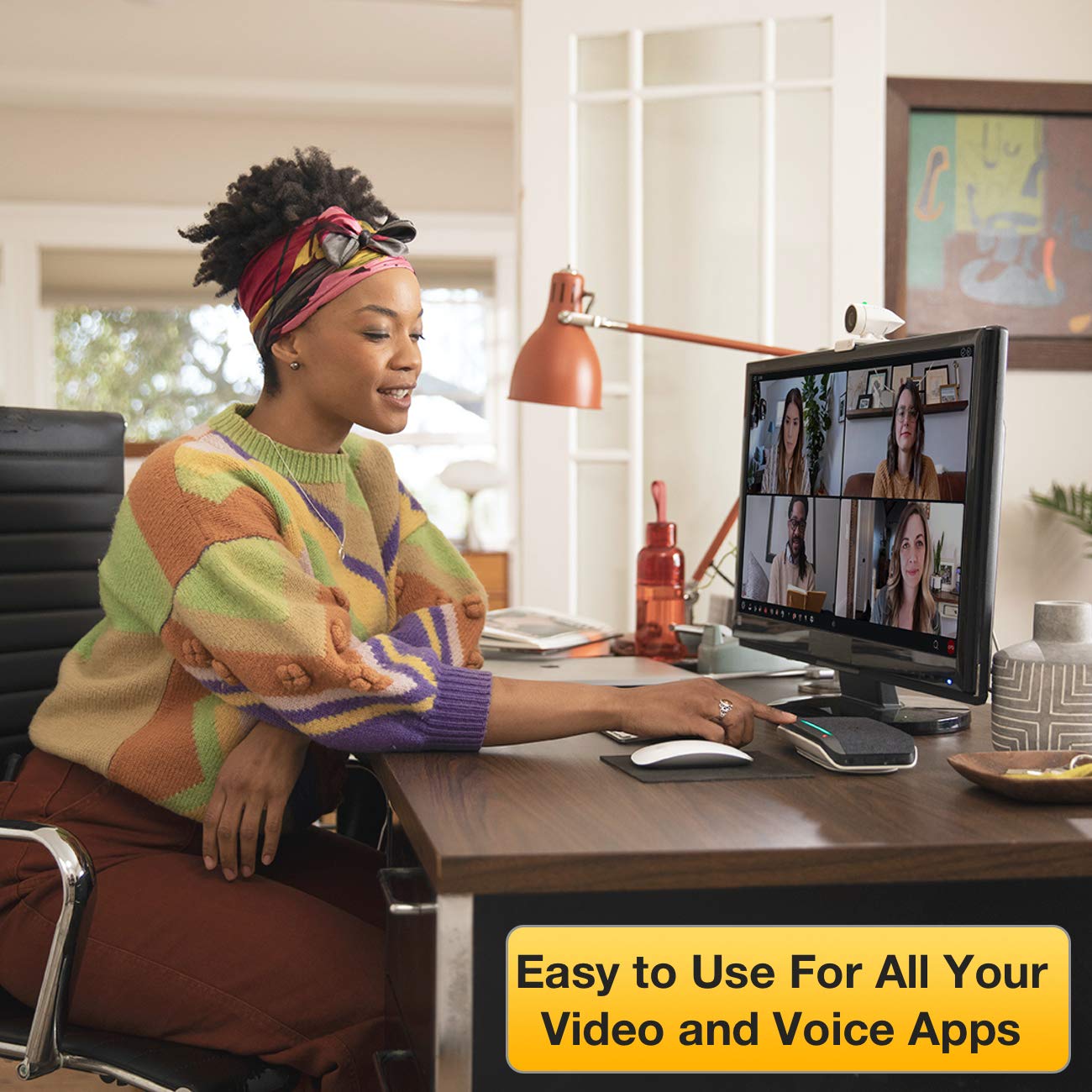 GTW Bundle with Poly SYNC 20+ USB-C Bluetooth Speakerphone - Wireless Conference Speaker with Dongle & Charger for Zoom, Webex, Google Meet, Microsoft Teams - Perfect for Home Office, Remote Work, Online Classes & Video Conferencing