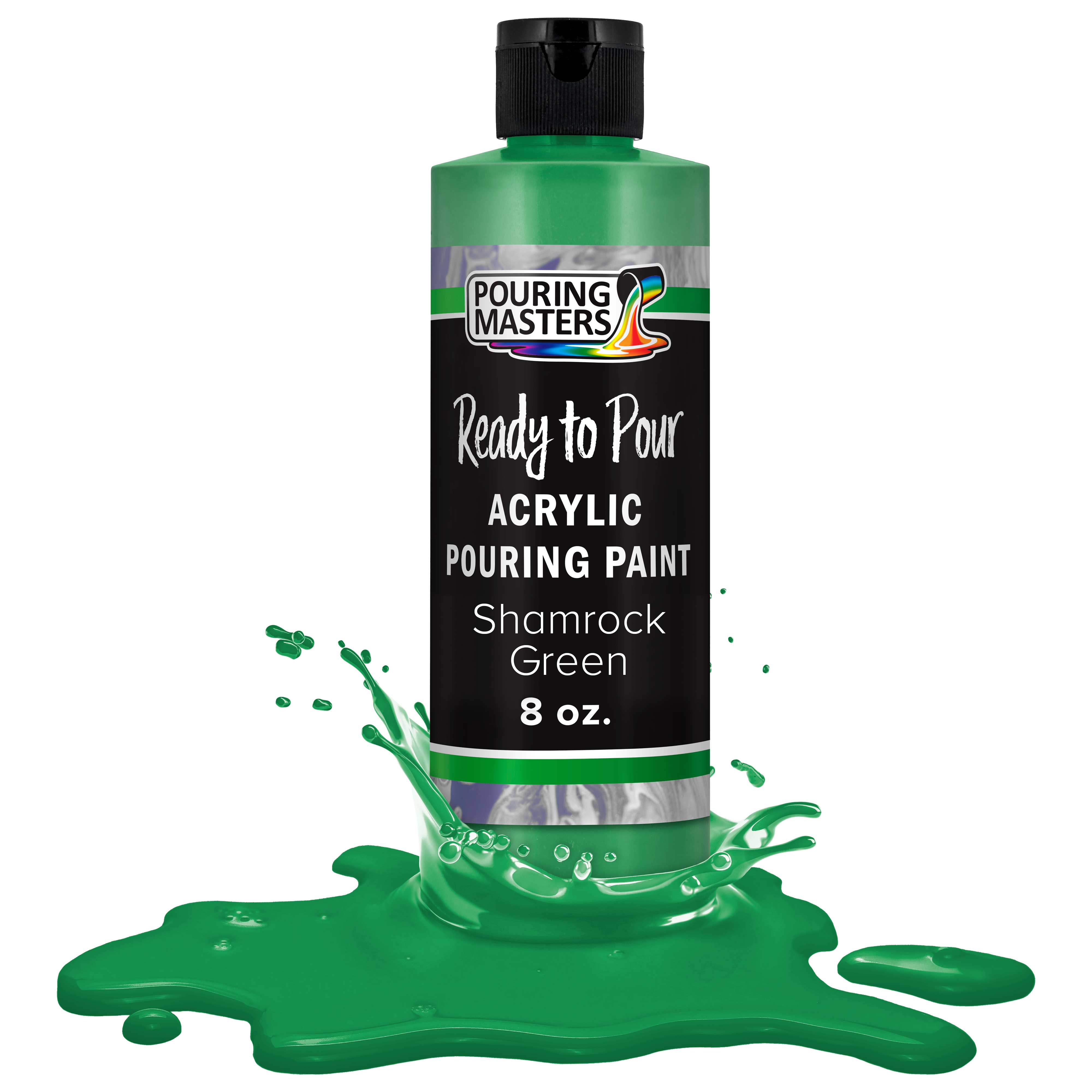 Premium Shamrock Green Acrylic Pouring Paint - 8 oz Pre-Mixed Water-Based Art Paint for Canvas, Wood, Paper, Crafts, Tile & Rocks | Perfect for Fluid Art, DIY Home Decor & Creative Projects