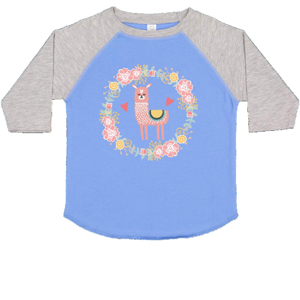 **Inktastic Llama Rose Flower Wreath Toddler T-Shirt - Cute Baby Girl Casual Tee for Playdates, Parties & Everyday Wear**