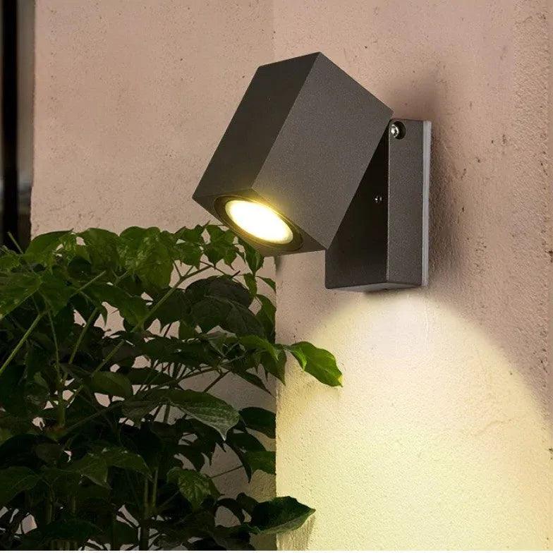 Rotating Cube LED Wall Light - Modern Outdoor Lighting for Patio, Garden, and Porch - Waterproof & Energy Efficient - Perfect for Decoration and Security