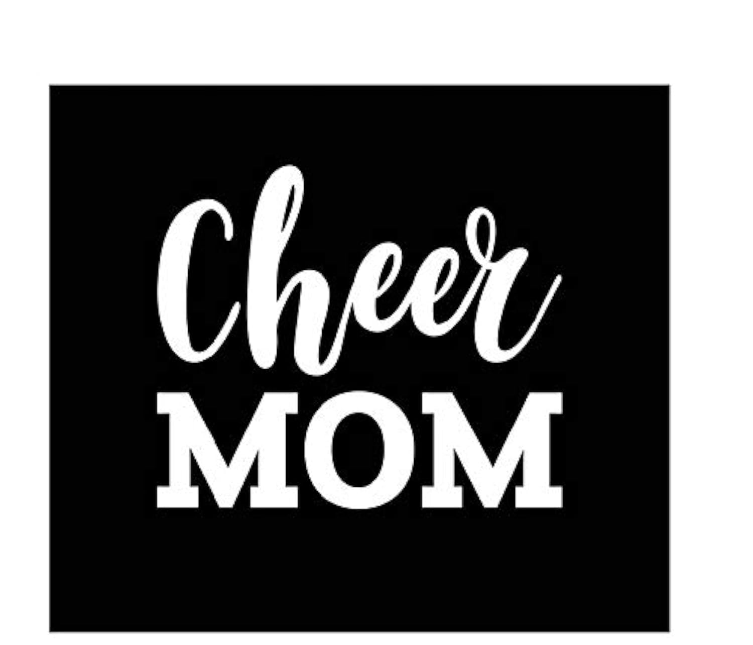 Cheer Mom Vinyl Decal Sticker - White 4.5x3.8 Inch - Made in USA by Foxtail Decals - Perfect for Car Windows, Laptops, Water Bottles & More - Great for Sports Moms, Cheerleading Gifts & School Spirit Accessories