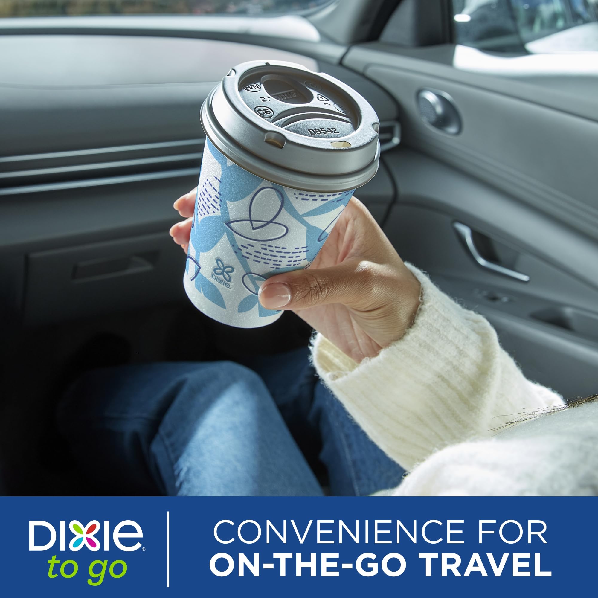 Dixie To Go Medium 12 Oz Paper Coffee Cups with Lids - 66 Count Disposable Hot Drink Cups for Coffee, Tea & Hot Chocolate - Perfect for Office, Travel & Outdoor Use