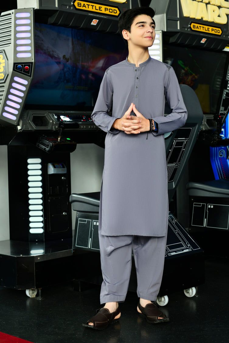 Premium Cotton Dull Purple Kameez Shalwar by J. Junaid Jamshed - Traditional Pakistani Outfit for Women, Eid & Wedding Party Wear