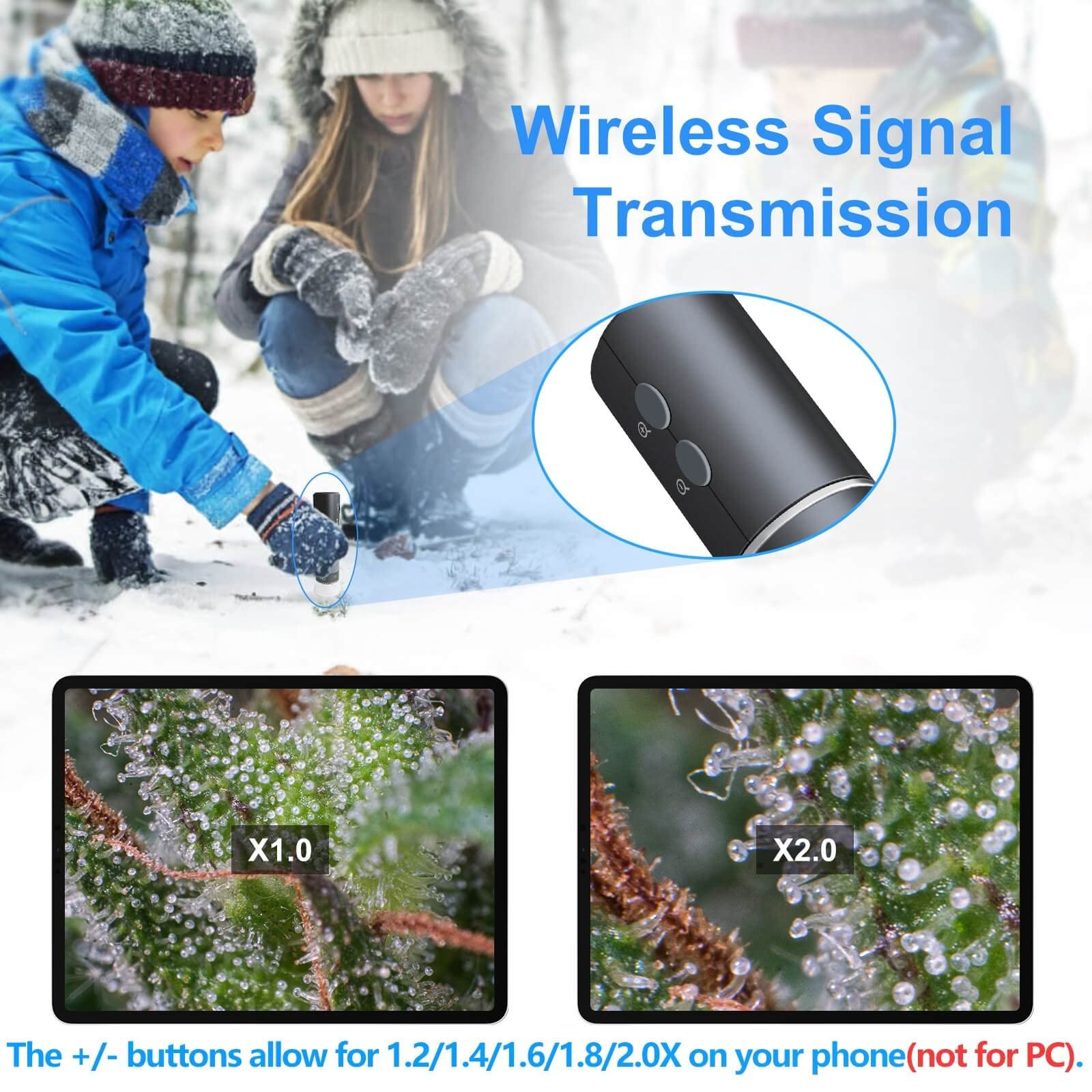 4K WiFi Digital Microscope 50-1000X Magnification - Wireless USB Microscope Camera Compatible with iPhone, Android, PC, iPad, Mac, Linux | Perfect for Coin Collecting, Jewelry Inspection, PCB Repair & Science Education
