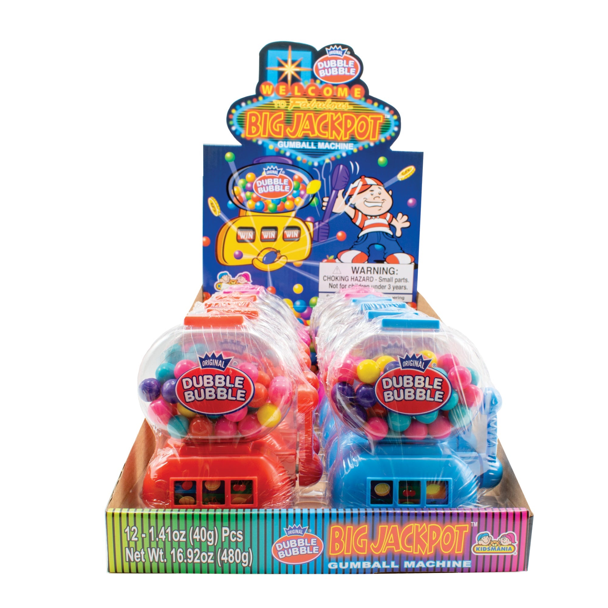 Dubble Bubble Big Jackpot Bubble Gum - 12ct Box | Fun Chewing Gum for Kids, Parties, and Gumball Machines | Perfect for Birthday Goodie Bags and Classroom Treats