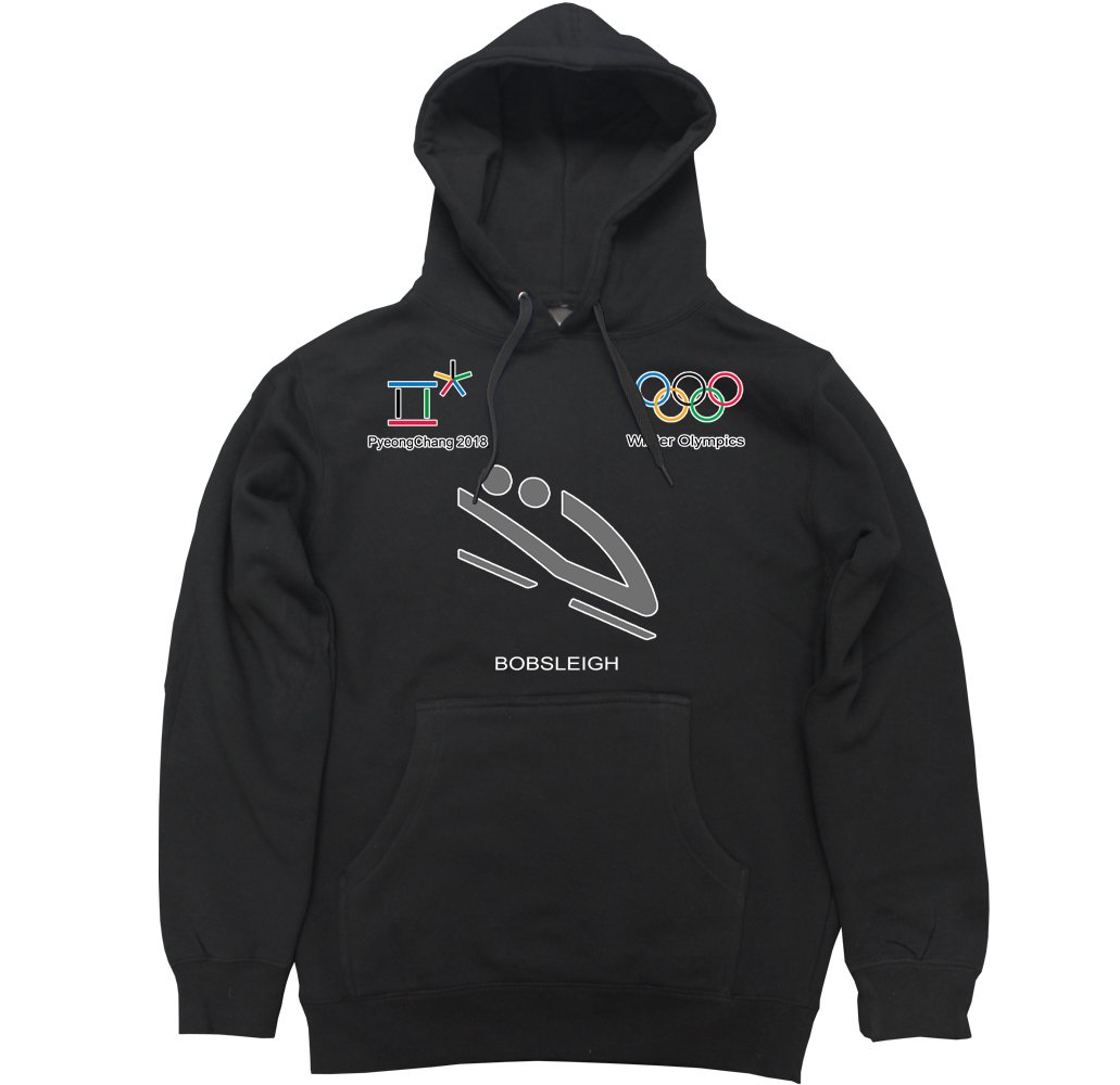 FTD Apparel Men's Pyeongchang 2018 Winter Olympics Bobsleigh Pullover Hooded Sweatshirt - Warm Fleece Lined Hoodie for Cold Weather, Sports & Casual Wear