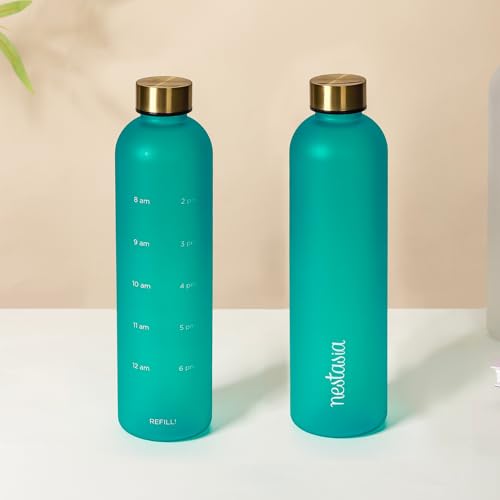 1L Set of 2 Teal Bottle