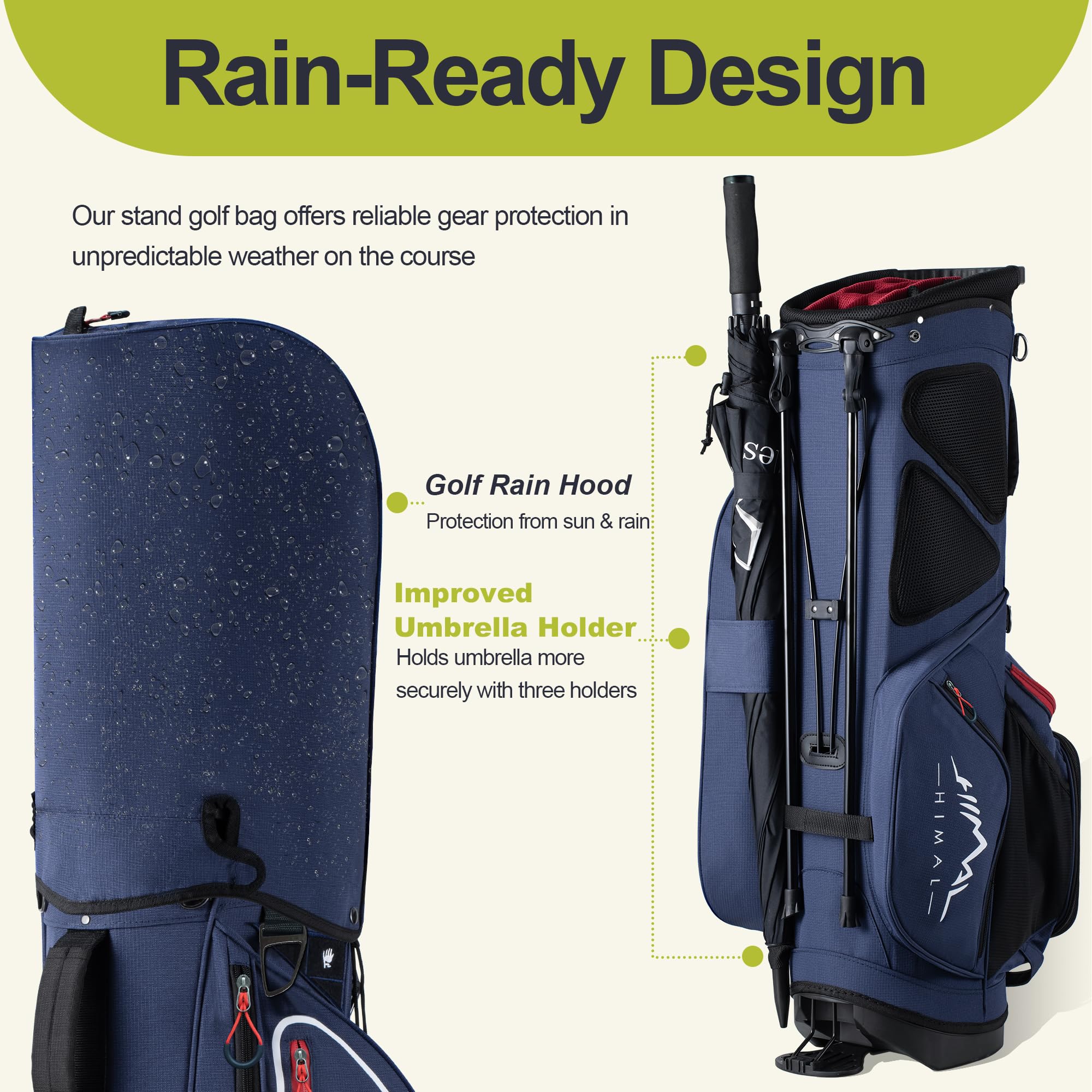 **14-Way Golf Stand Bag for Men - Lightweight & Durable with 10 Pockets & Top Dividers - Perfect for Driving Range, Course & Travel**