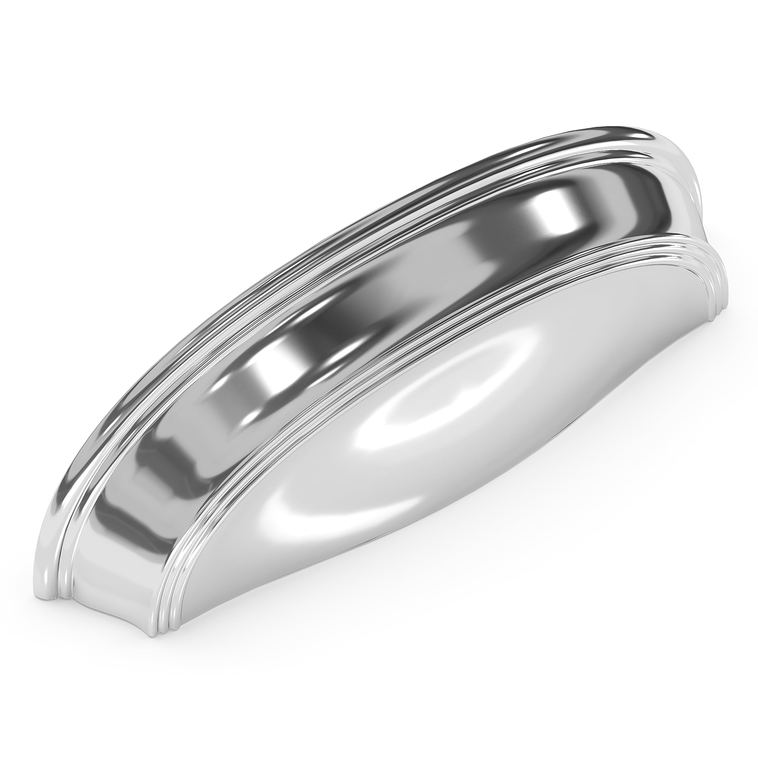 Premium 10-Pack Hickory Hardware Solid Core Kitchen Cabinet Pulls - Luxury Chrome Cabinet Handles for Doors & Dresser Drawers (3