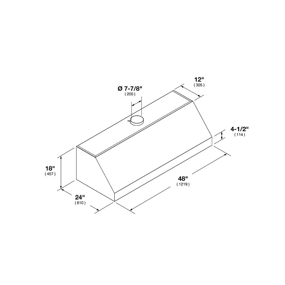 Fulgor Milano 48 Inch 1000 CFM Professional Stainless Steel Under Cabinet Range Hood with Knob Control - Model F6PH48DS1 | Perfect for Modern Kitchens, Restaurants & Heavy Cooking
