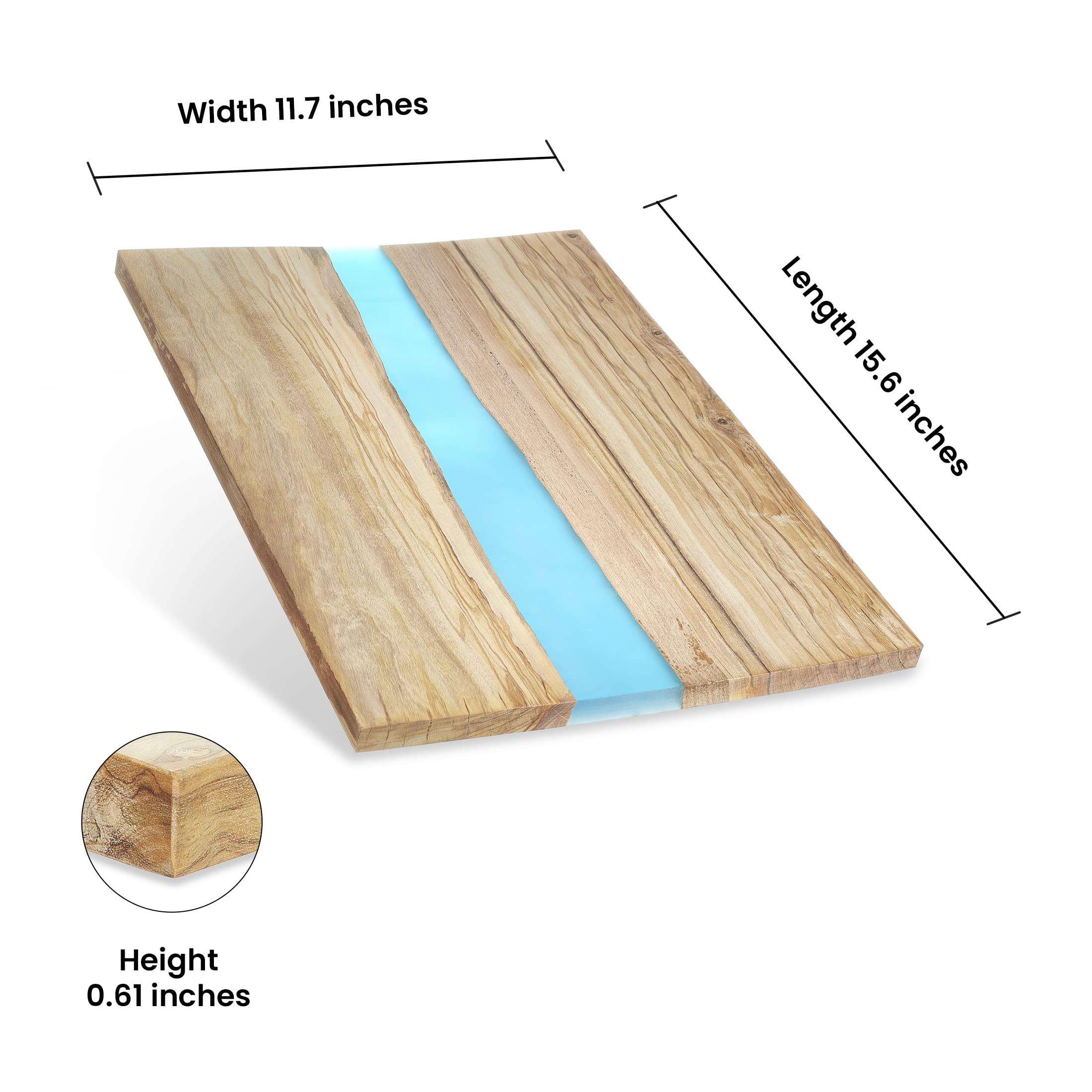 Makerflo 10-Piece Olive Wood Resin Cutting Board Set for DIY Crafting - Laser Engraving, Epoxy, UV DTF & Vinyl Projects | Durable Wooden Chopping Block with Mineral Oil Coating | Perfect for Kitchen, Home Decor & Personalized Gifts