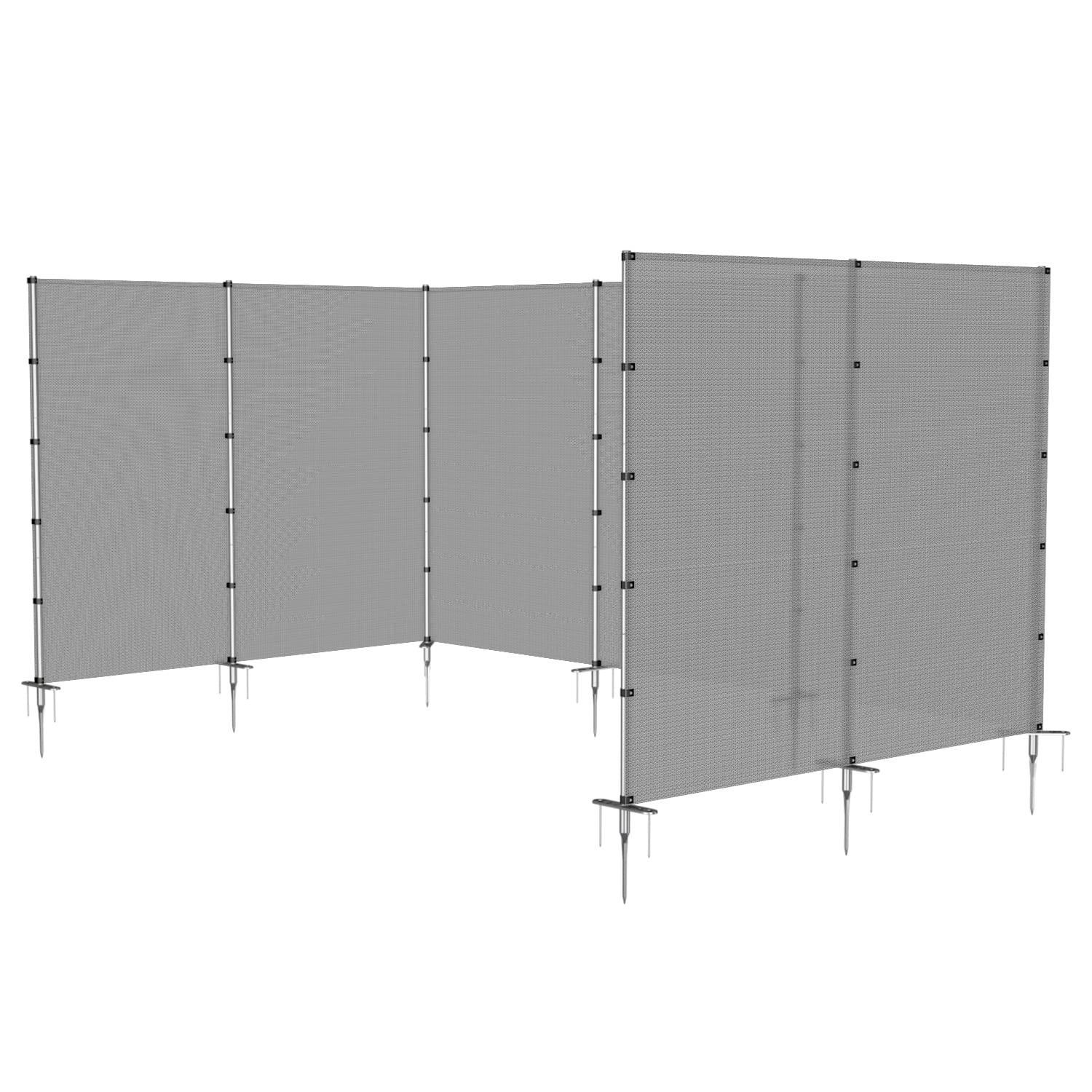 Coarbor 6'x30' Removable Outdoor Privacy Fence Panel - Grey Pool Barrier, Dog & Chicken Yard Fence with Spikes for Backyard, Vegetable Garden Protection | Perfect for Patio, Deck, and Property Borders