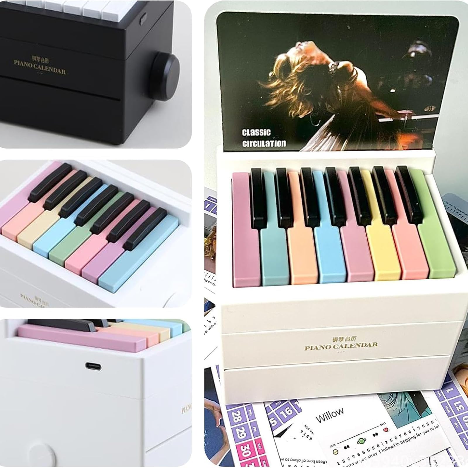 2025 Swift Piano Playable Desk Calendar with 52 Simplified Music Scores - 26 Cards, Perfect Gift for Music Lovers, Family & Friends (White) | Home Office Decor, Music Practice Aid, Holiday Gift Idea