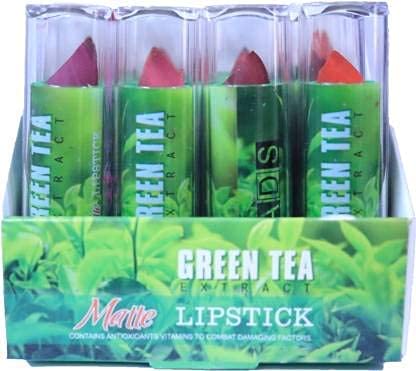 ADS Green Tea Matte Lipstick Set of 12 - Long Lasting, Non-Smudging, Organic Lip Color for Women & Girls | Multicolor Shades | Perfect for Daily Wear, Parties & Special Occasions