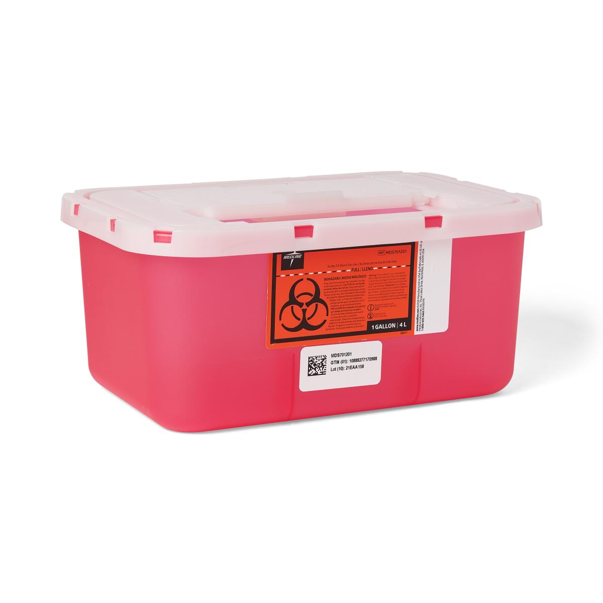 1 Gallon Portable Sharps Container - Safe & Leak-Proof Medical Waste Disposal for Needles, Syringes & Lancets | Ideal for Home Use, Travel & Healthcare Facilities