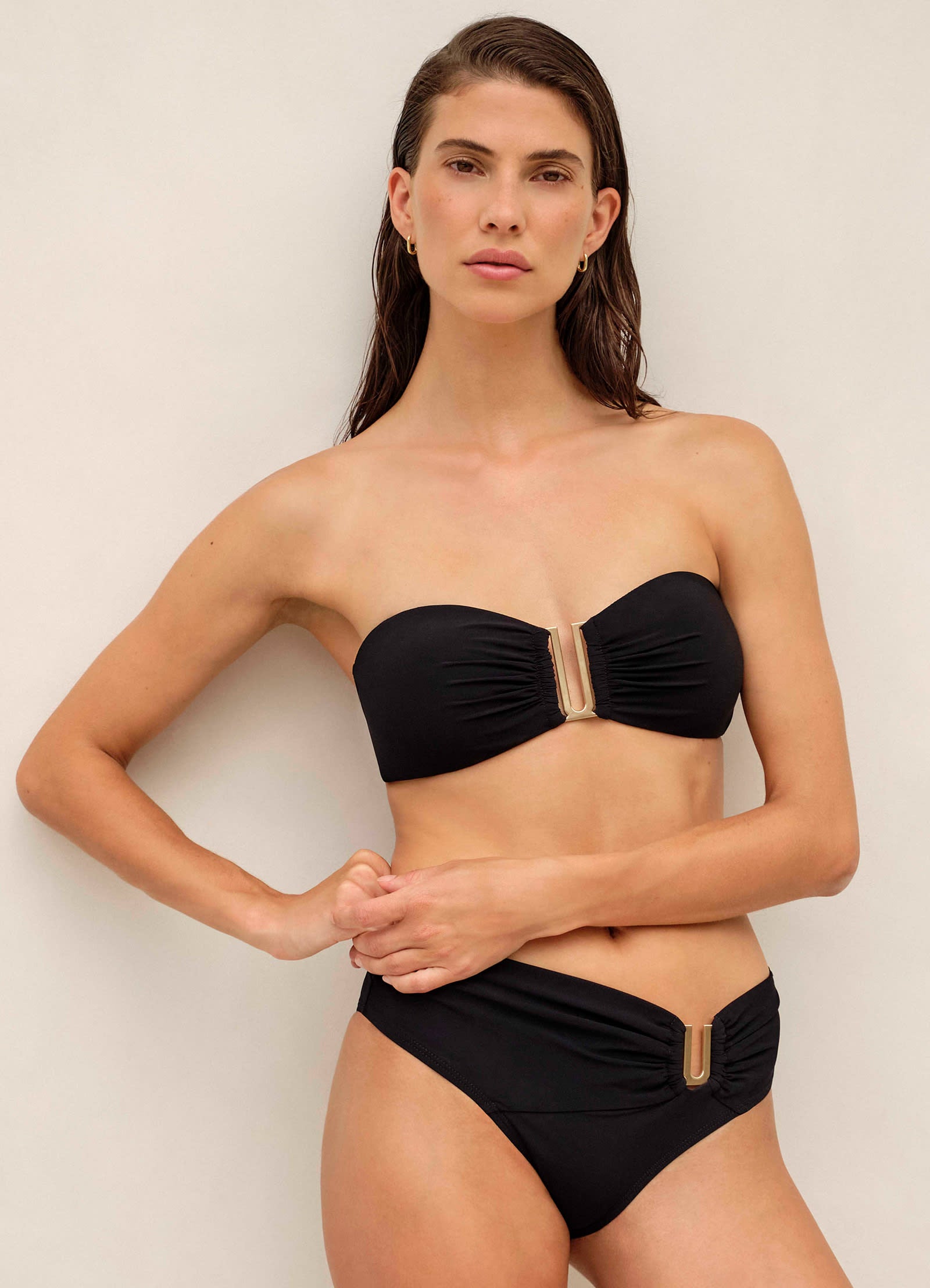 Jetset Black Bandeau Bikini Top for Women - Sexy Strapless Swimwear for Beach, Pool & Vacation