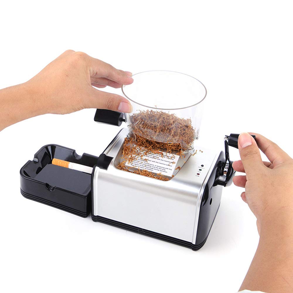 Electric Cigarette Injector Machine - Automatic Tobacco Roller with Large Hopper & Tray - Perfect for DIY Cigarettes, Herbs, and Rolling Tobacco at Home or On The Go