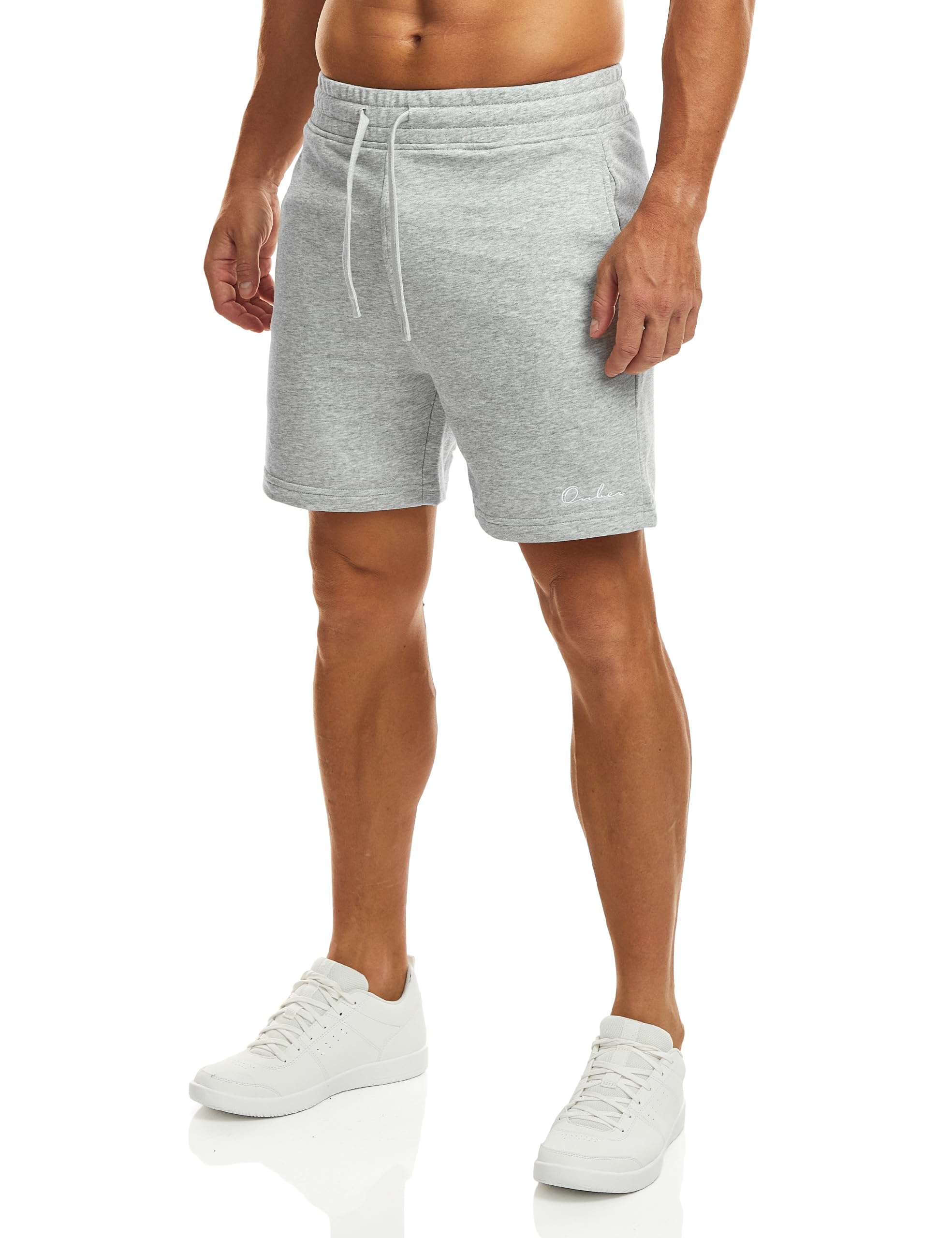Ouber Men's Cotton Sweat Shorts - Athletic Gym Workout Shorts for Running, Training & Casual Wear - Breathable Comfort Shorts for Sports & Everyday Use