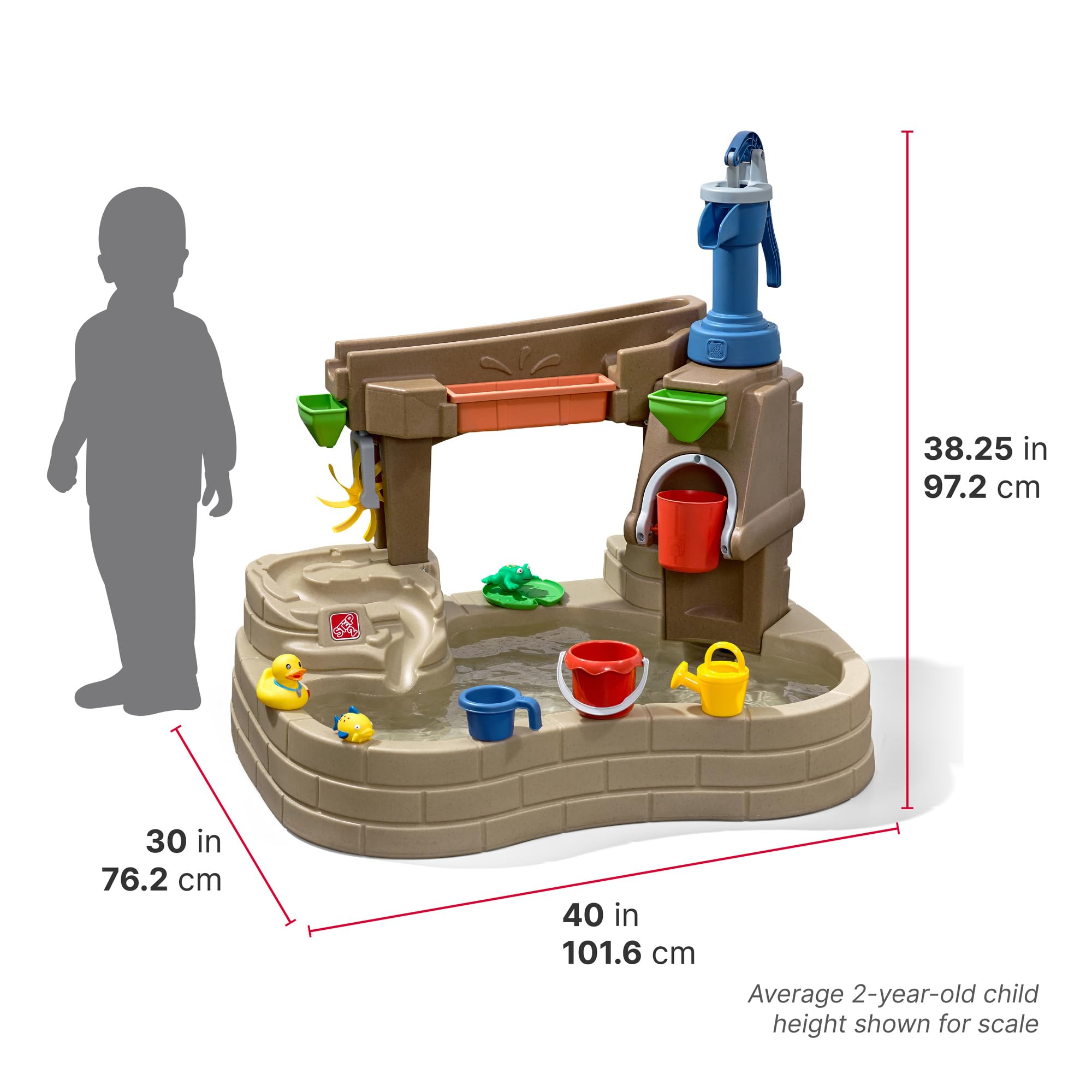 Step 2 Pump & Splash Discovery Pond Water Table - Outdoor Sensory Play Toy for Toddlers Ages 2+ with 10 Accessories - Summer Water Activity Table for Kids - Perfect for Backyard, Patio & Preschool Play