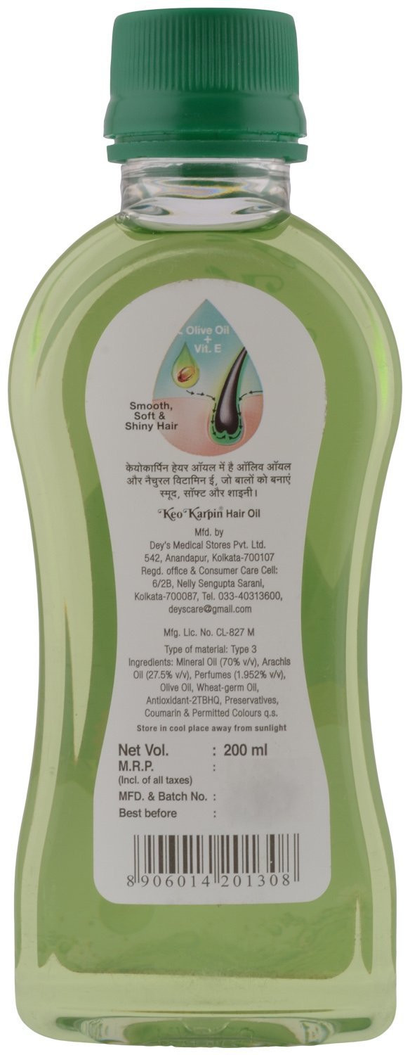 Keo Karpin Hair Oil - Non-Sticky Hair Treatment for Dry & Damaged Hair | 200ml Bottle | Promotes Hair Growth & Shine | Perfect for Daily Use & Scalp Massage