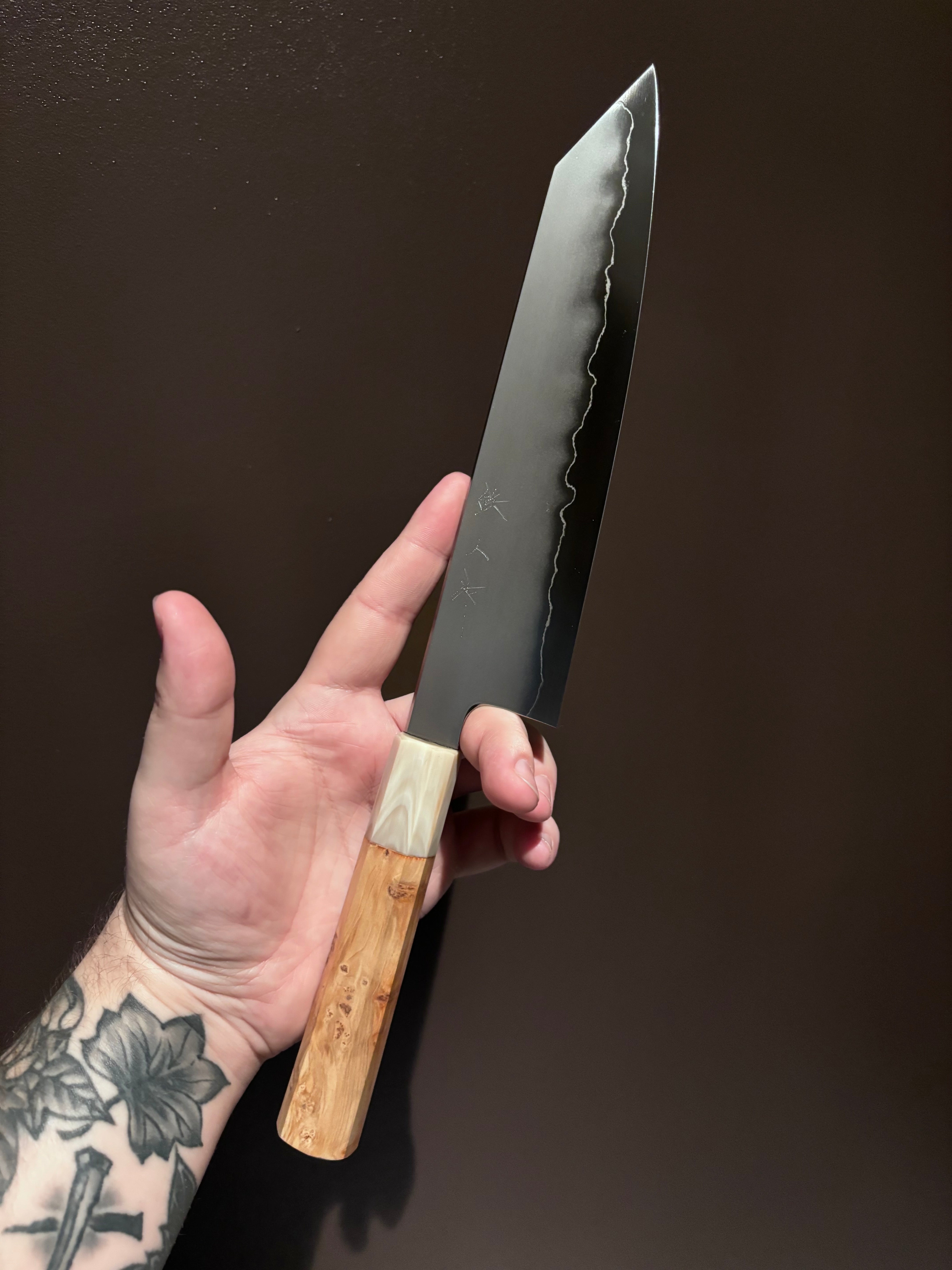 Tetsujin Kasumi Silver #3 Kiritsuke Gyuto 210mm Japanese Chef Knife - Premium Custom Kitchen Knife for Sushi, Meat Cutting & Professional Cooking