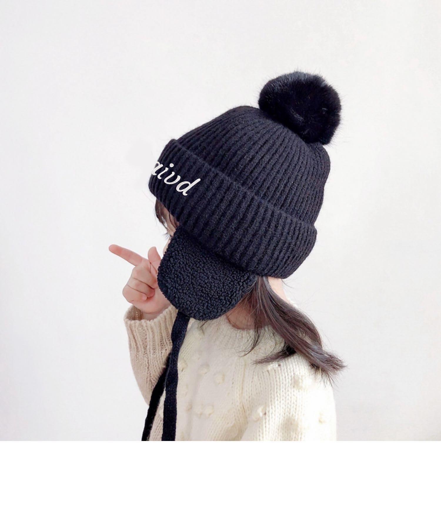 XEL Custom Embroidered Name Winter Hats for Kids - Warm Fleece Lined Knitted Pompom Earflap Beanie & Mittens Set - Personalized Baby Toque for Boys & Girls - Perfect for Snow Play, Winter Outdoor Activities & Holiday Gifts