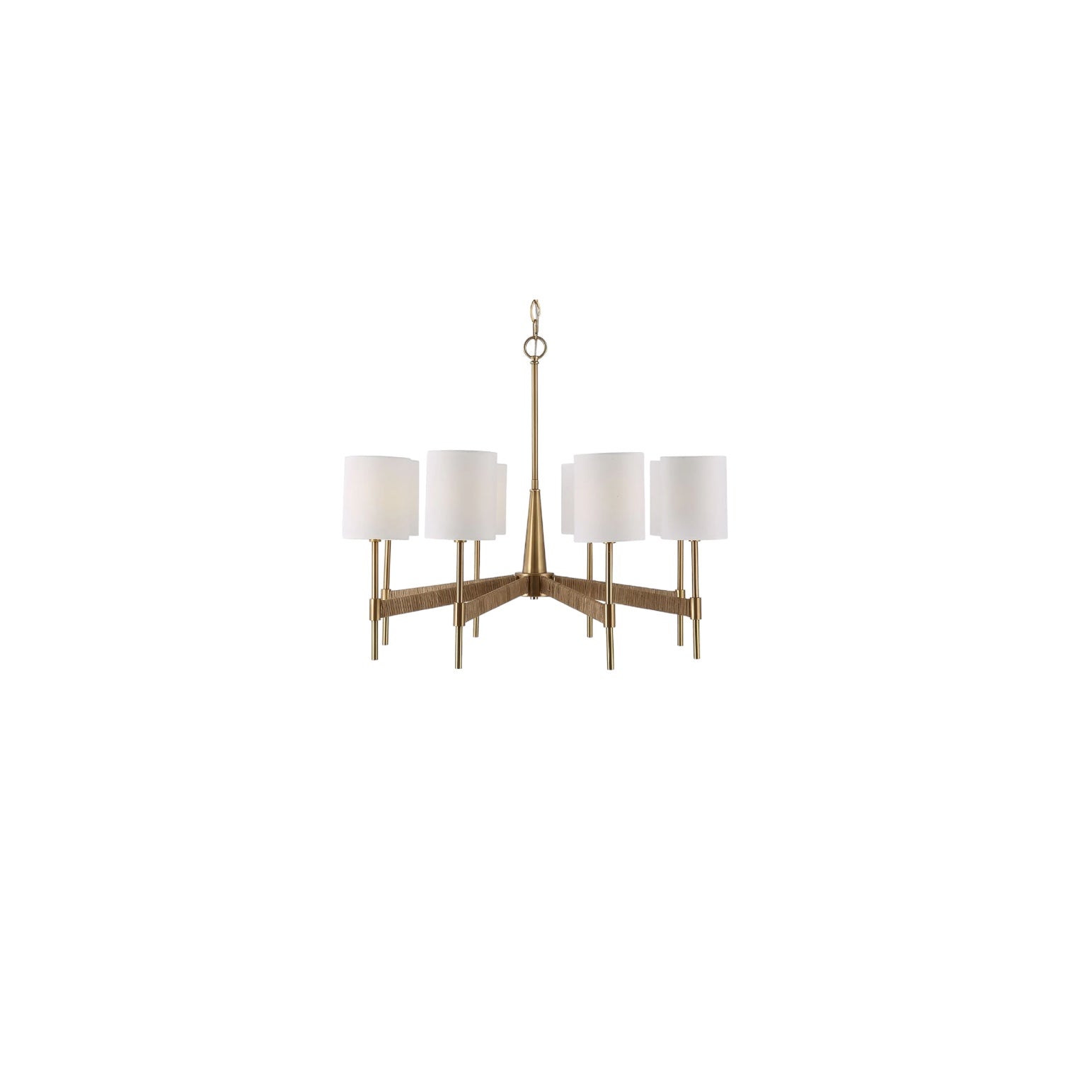 Kailani Rattan 8-Light Chandelier - Modern Boho Ceiling Light Fixture for Dining Room, Living Room & Bedroom - Natural Woven Pendant Lighting for Farmhouse, Coastal & Tropical Decor