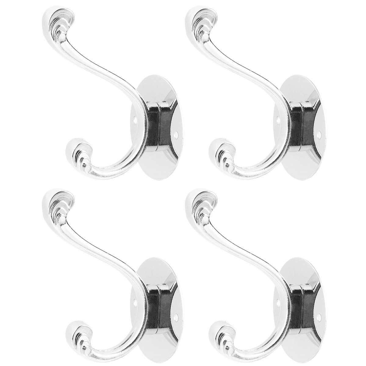 4-Pack Stainless Steel Wall Hooks by Cabilock - Heavy Duty Metal Hangers for Home Organization, Kitchen, Bathroom & Entryway Storage