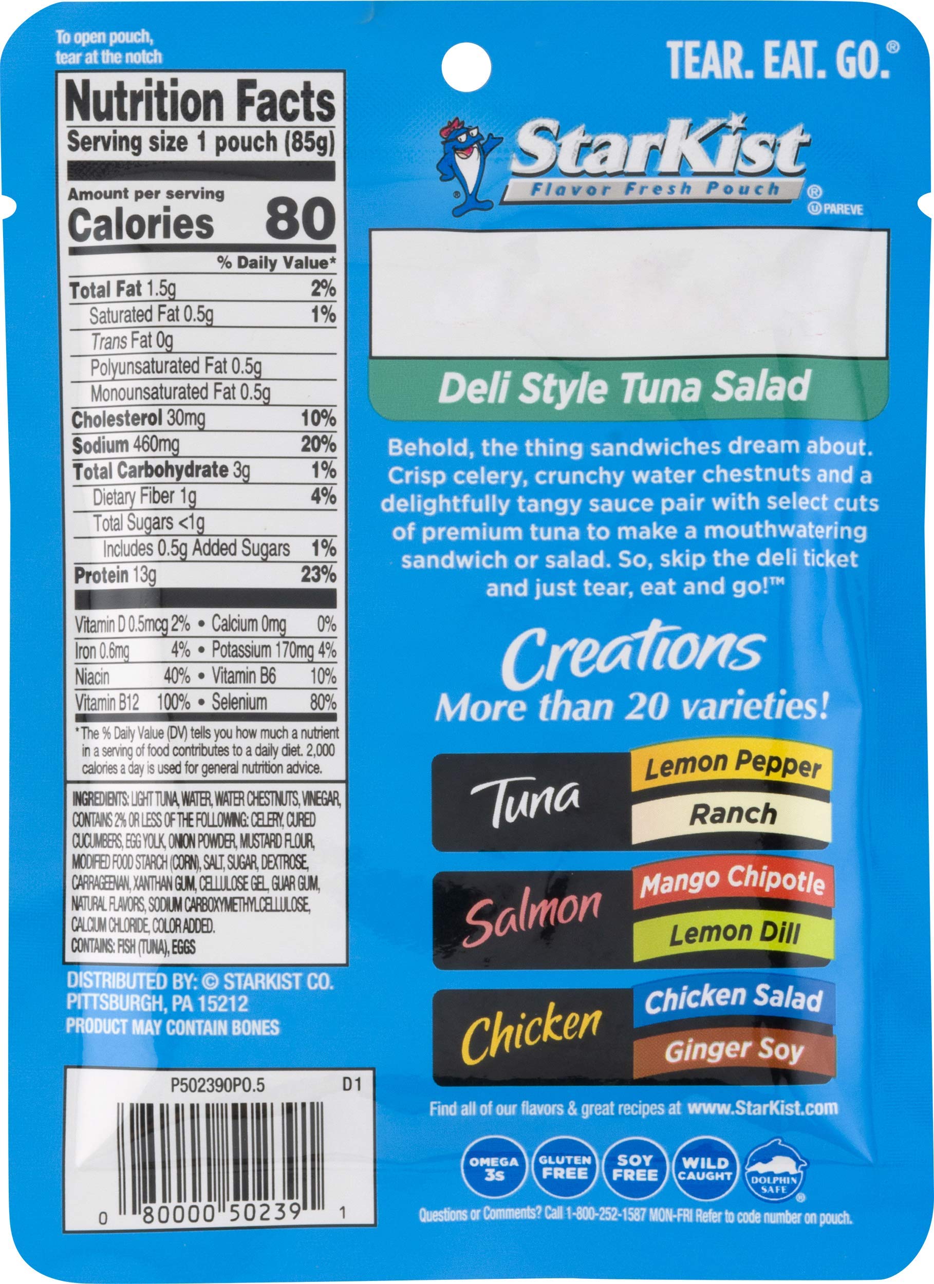 StarKist Chicken Creations Chicken Salad & Tuna Creations Deli Style Tuna Salad - 12 Pack Each | Ready-to-Eat Protein for Lunches, Camping & Emergency Food Supplies