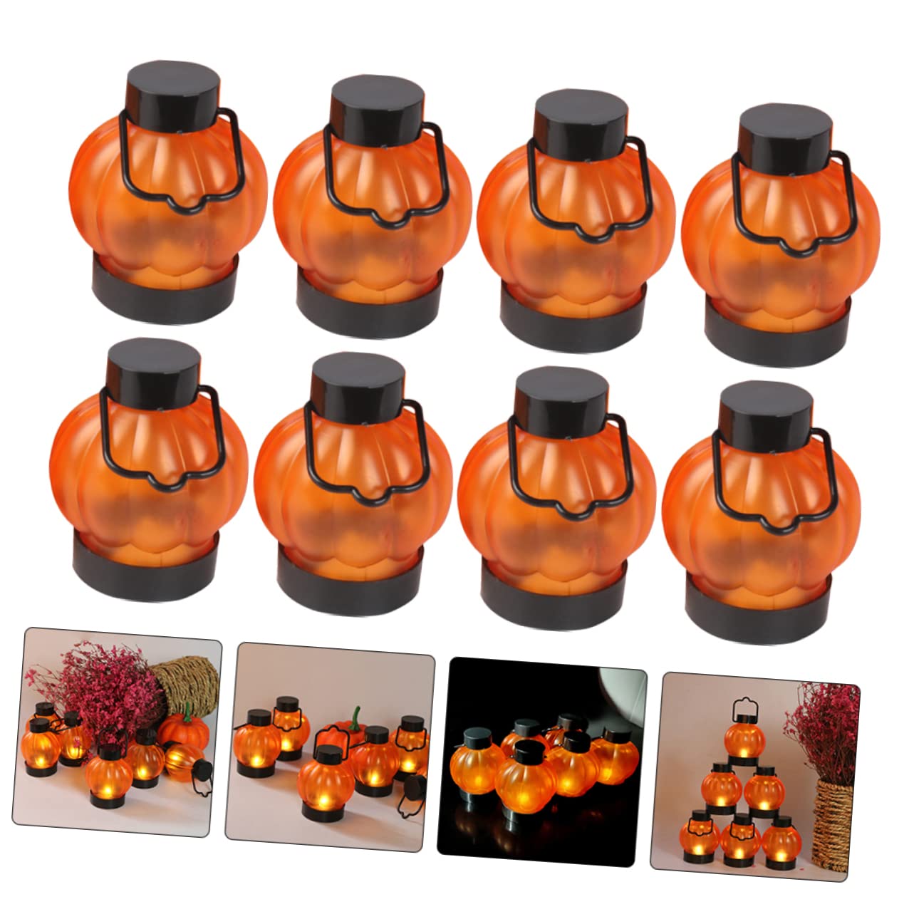 4 Sets Flameless LED Tealight Candles - Halloween & Thanksgiving Decor
