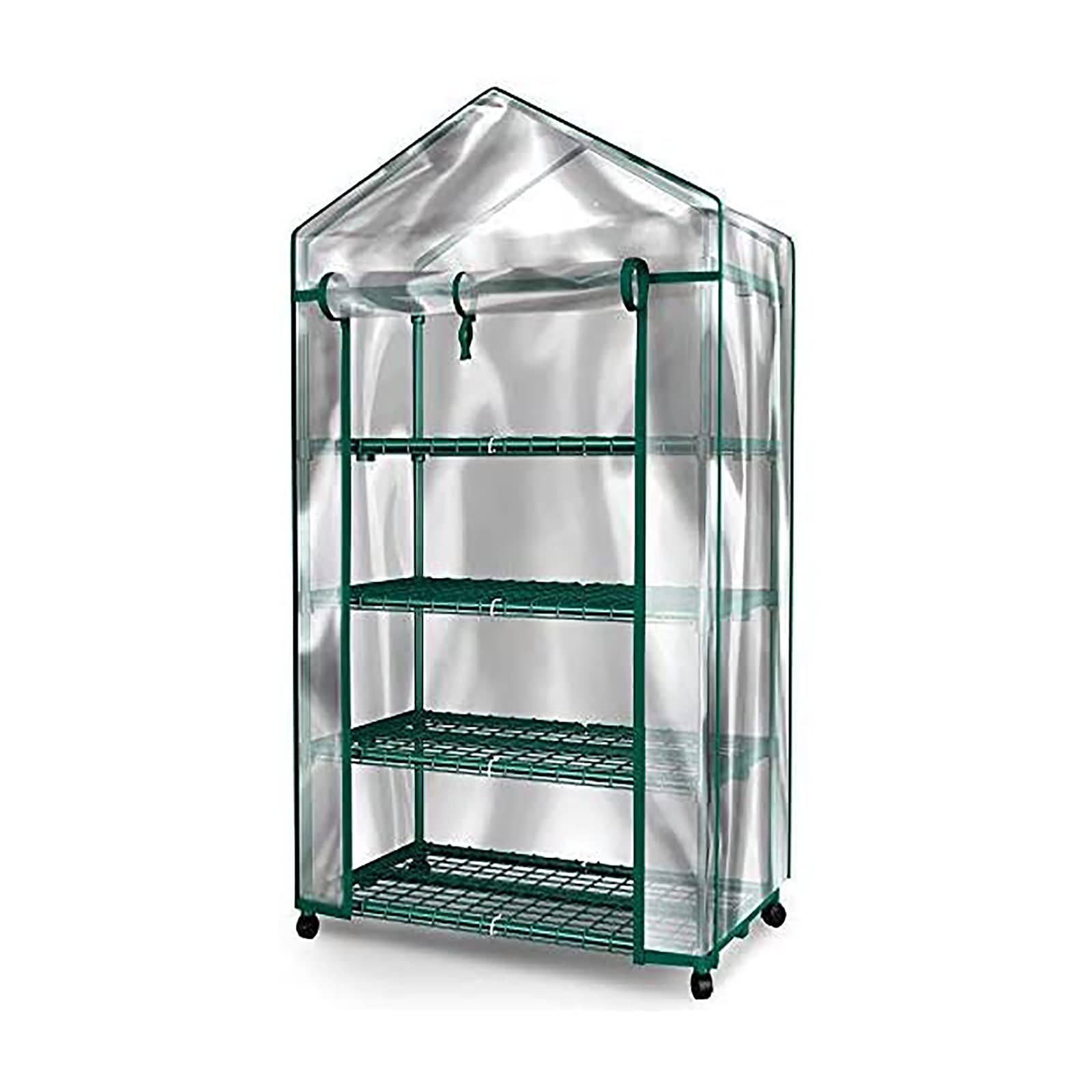 4-Tier Portable Mini Greenhouse with Wheels for Indoor & Outdoor Plants | 27.6