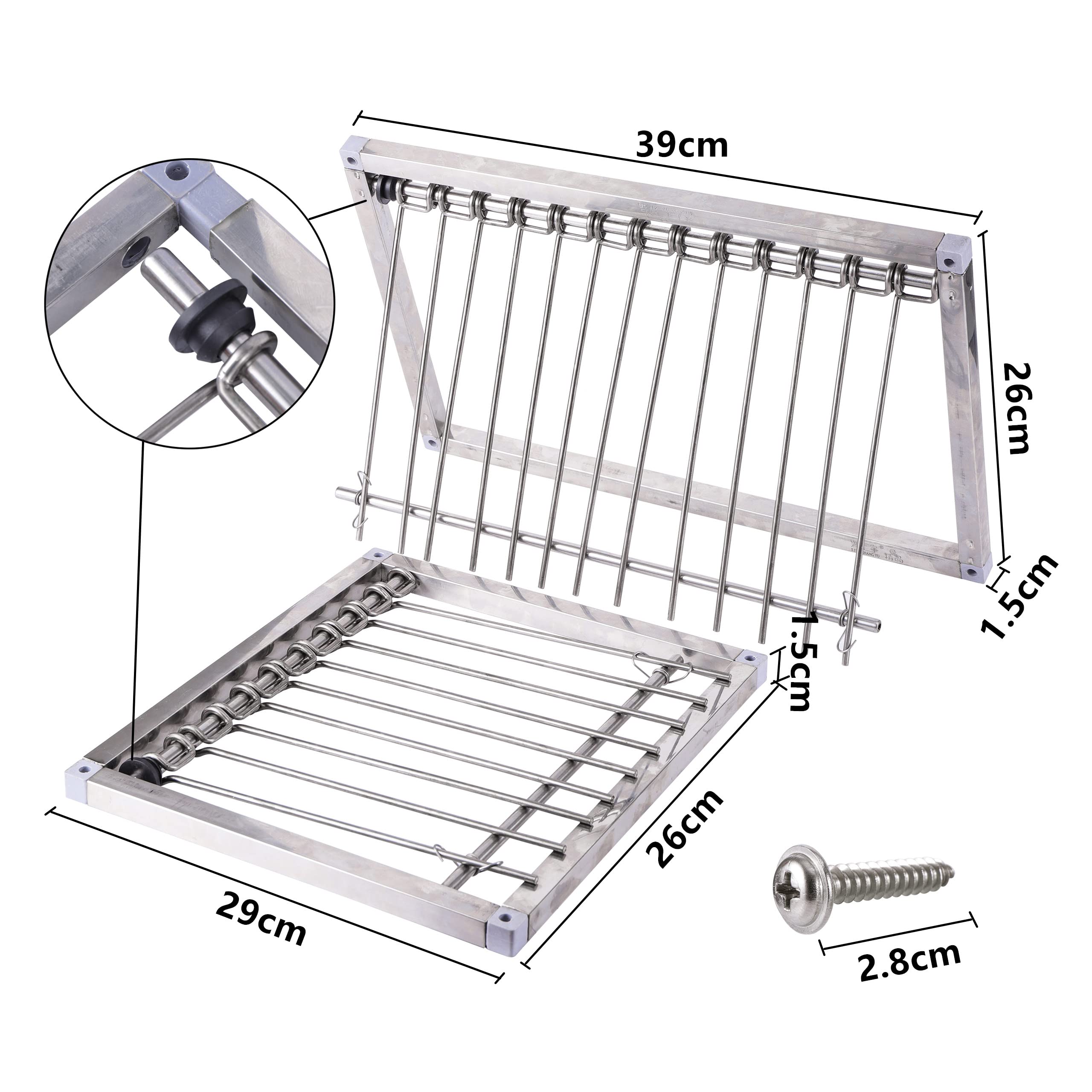 Stainless Steel Pigeon Trap Door - 39 x 26cm Bird Cage Entrance with U-Trap for Pigeons & Birds - Durable Wire Bars Frame for Bird Houses & Coops - Perfect for Pigeon Keeping, Bird Watching & Backyard Aviaries