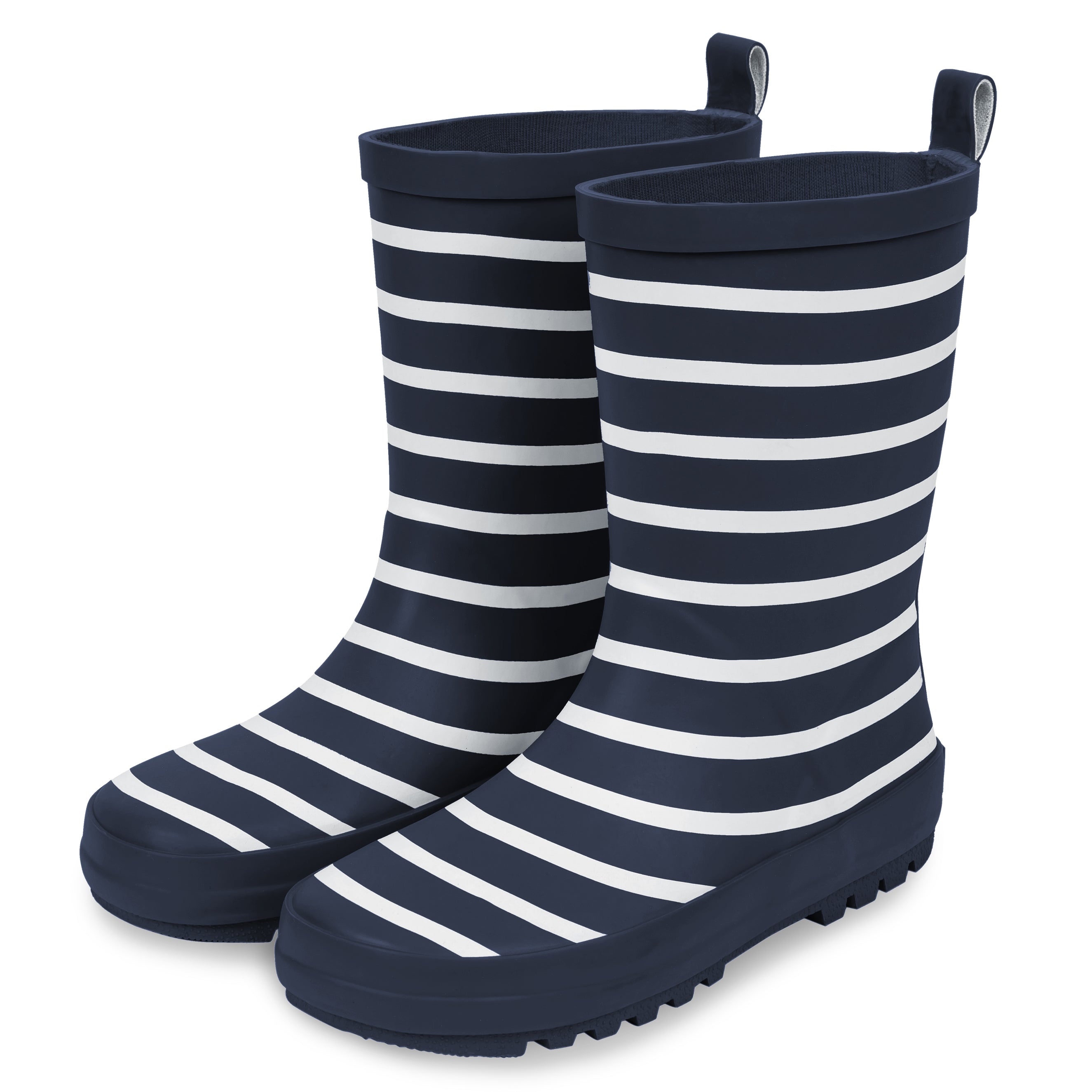 Kids' Waterproof Striped Rain Boots - Durable & Comfortable Wellington Boots for Outdoor Play, Puddle Jumping & Garden Adventures