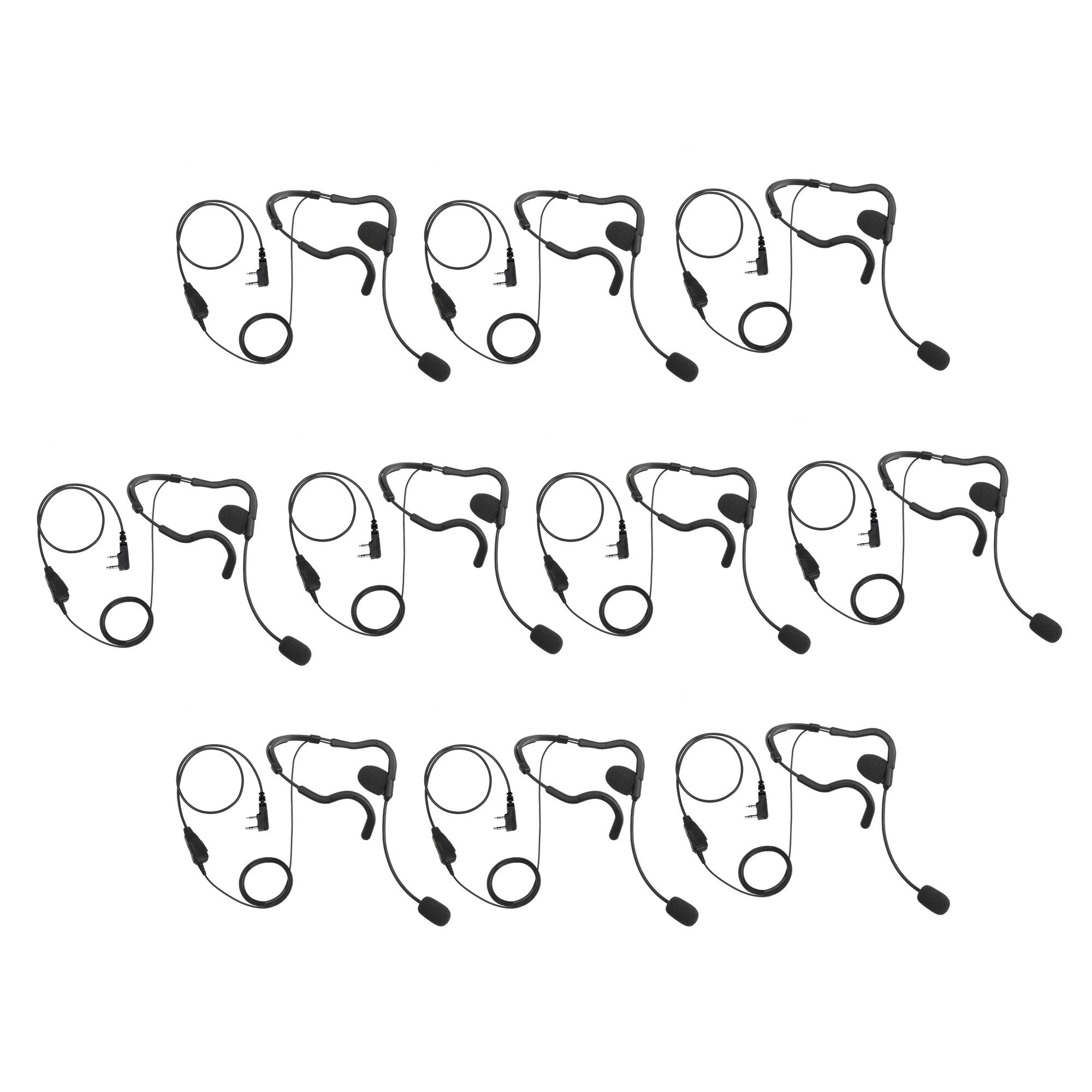 Bommeow 10 Pack Ultra Light Single Ear Muff Headset for Kenwood NEXEDGE Digital Radio & ProTalk TL-2400VP - Comfortable Communication Headphones for Security, Construction & Event Staff