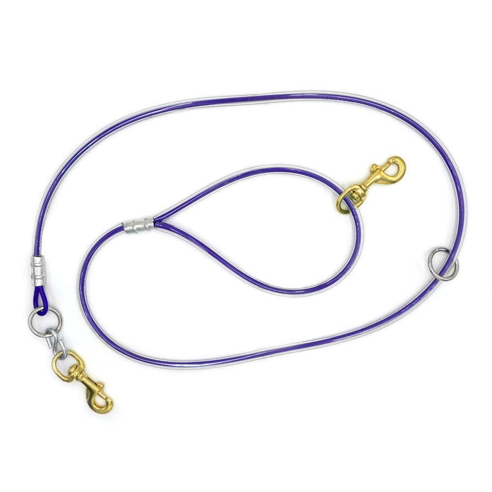 Outdoor Dog Supply 5ft Heavy Duty Cable Lead Leash - Durable Dark Blue for Training, Walking, and Outdoor Adventures