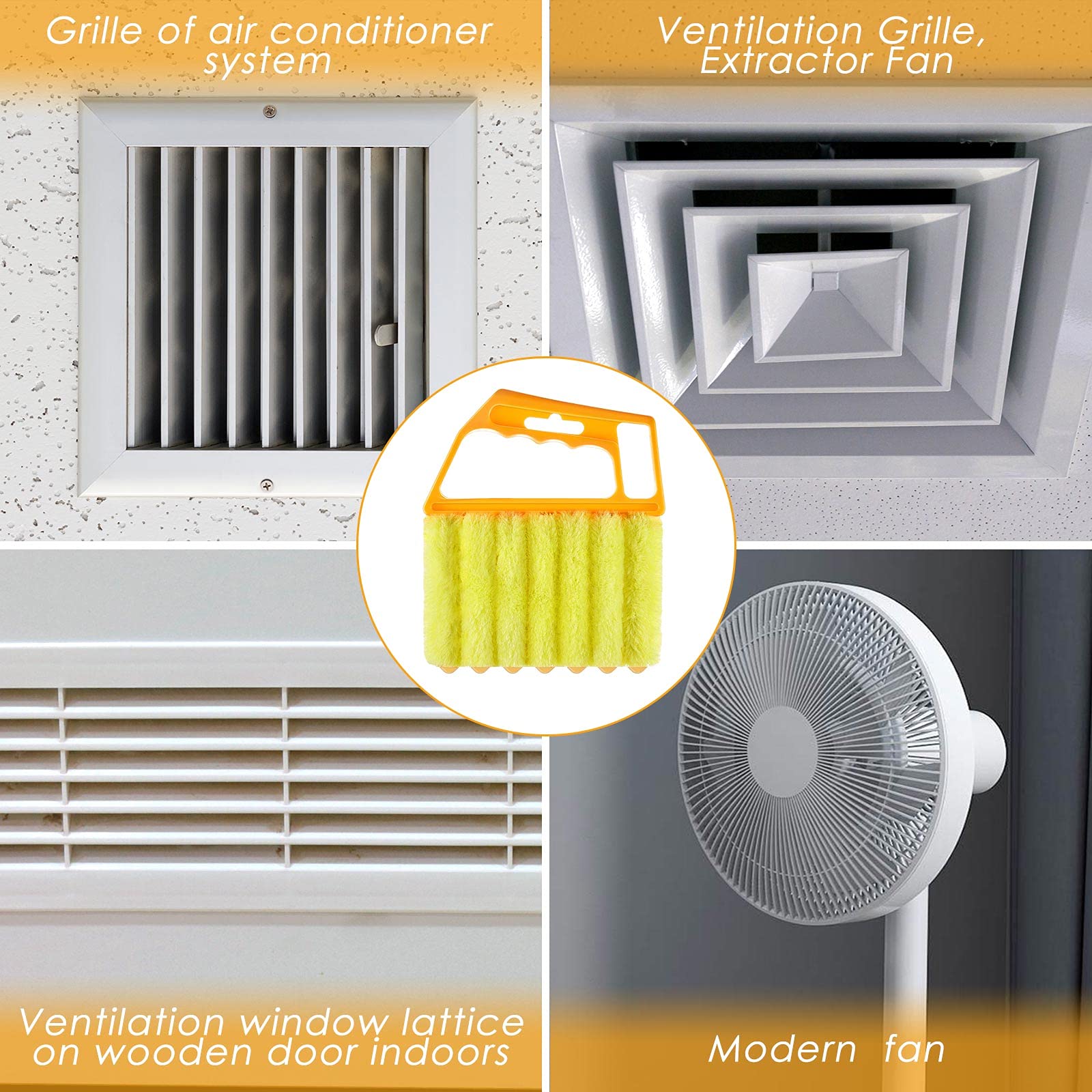 Geiserailie 2 Pack Washable Microfiber Blind Cleaner Duster - 7 Finger Dusting Tool for Windows, Venetian Blinds, Air Conditioners & Wood Blinds | Reusable Handheld Brush for Dust & Dirt Removal (2 Colors) - Perfect for Home, Office & Car Cleaning
