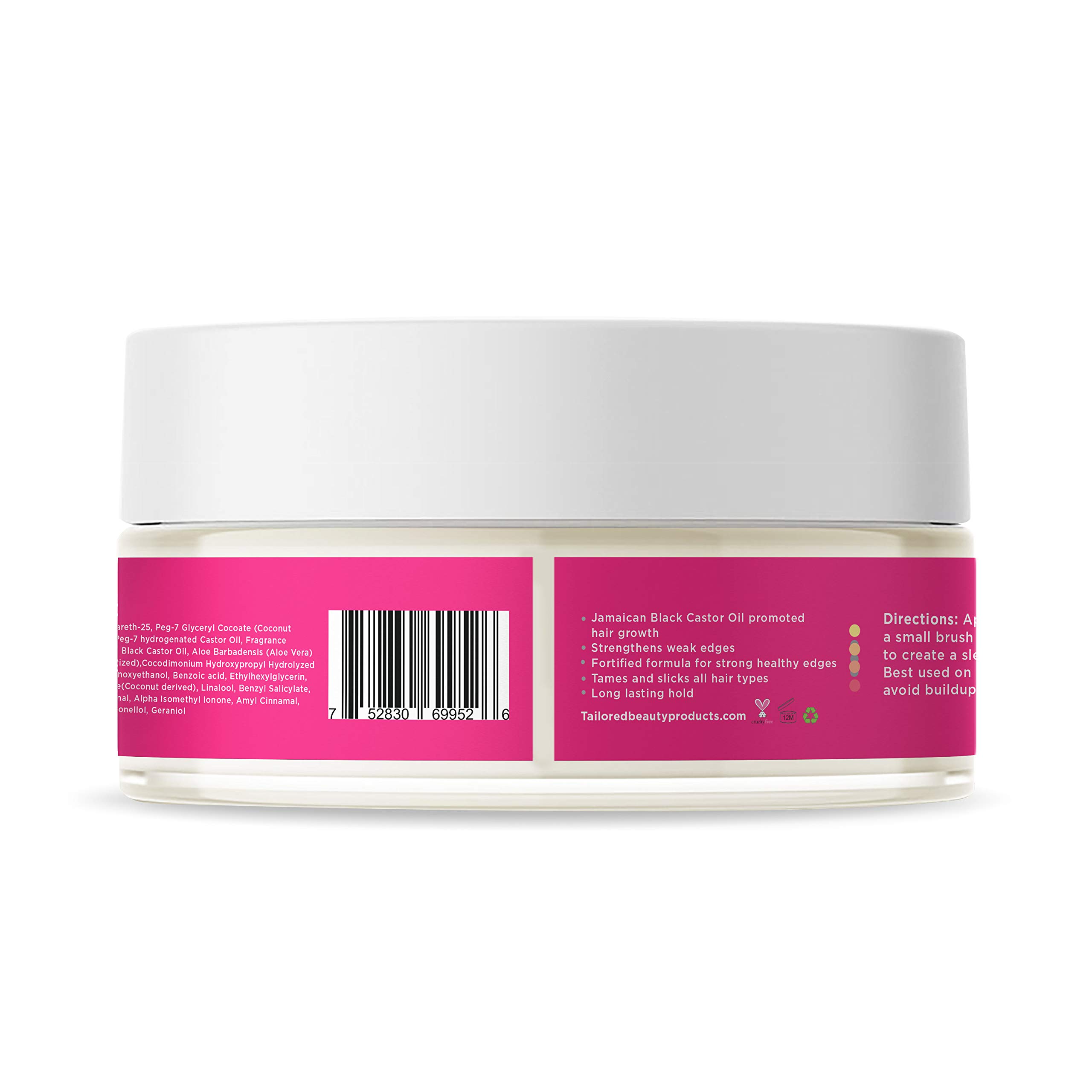 Jamaican Black Castor Oil Edge Control for Natural Hair - Moisturizing & Shine with Aloe Vera & Coconut Oil - Perfect for Styling Braids, Twists & Curls
