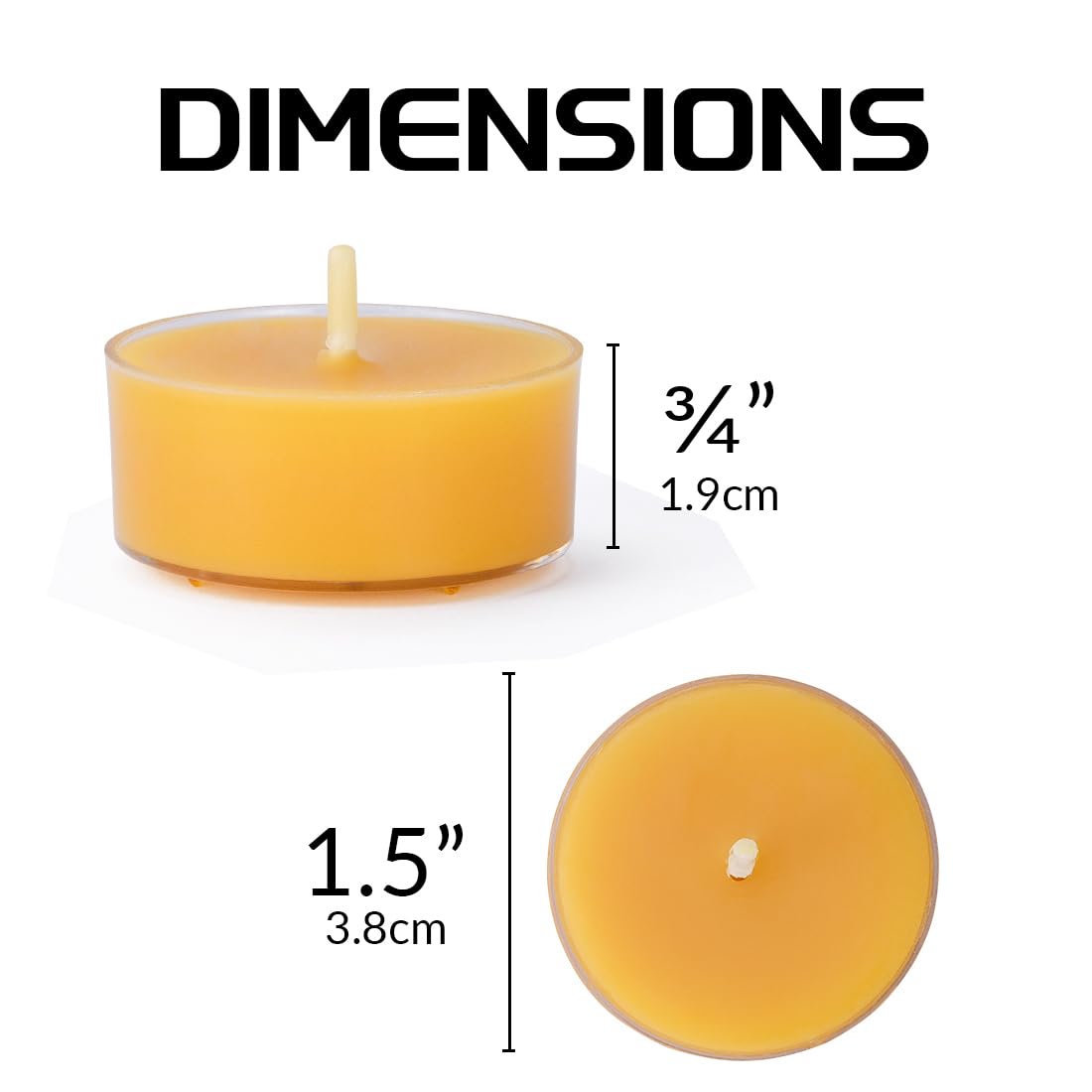Organic Natural Yellow Beeswax Tealights - 24 Pack | Clean Burning, Smokeless, Eco-Friendly Candles for Home, Spa, Meditation & Romantic Ambiance