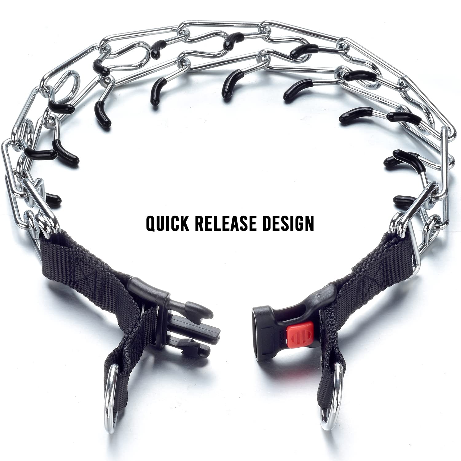 Adjustable Chain Dog Collar with Name Plate for Small, Medium & Large Dogs - Silver Tone (NL) | Durable & Stylish Pet Accessory for Walks, Training & Everyday Use