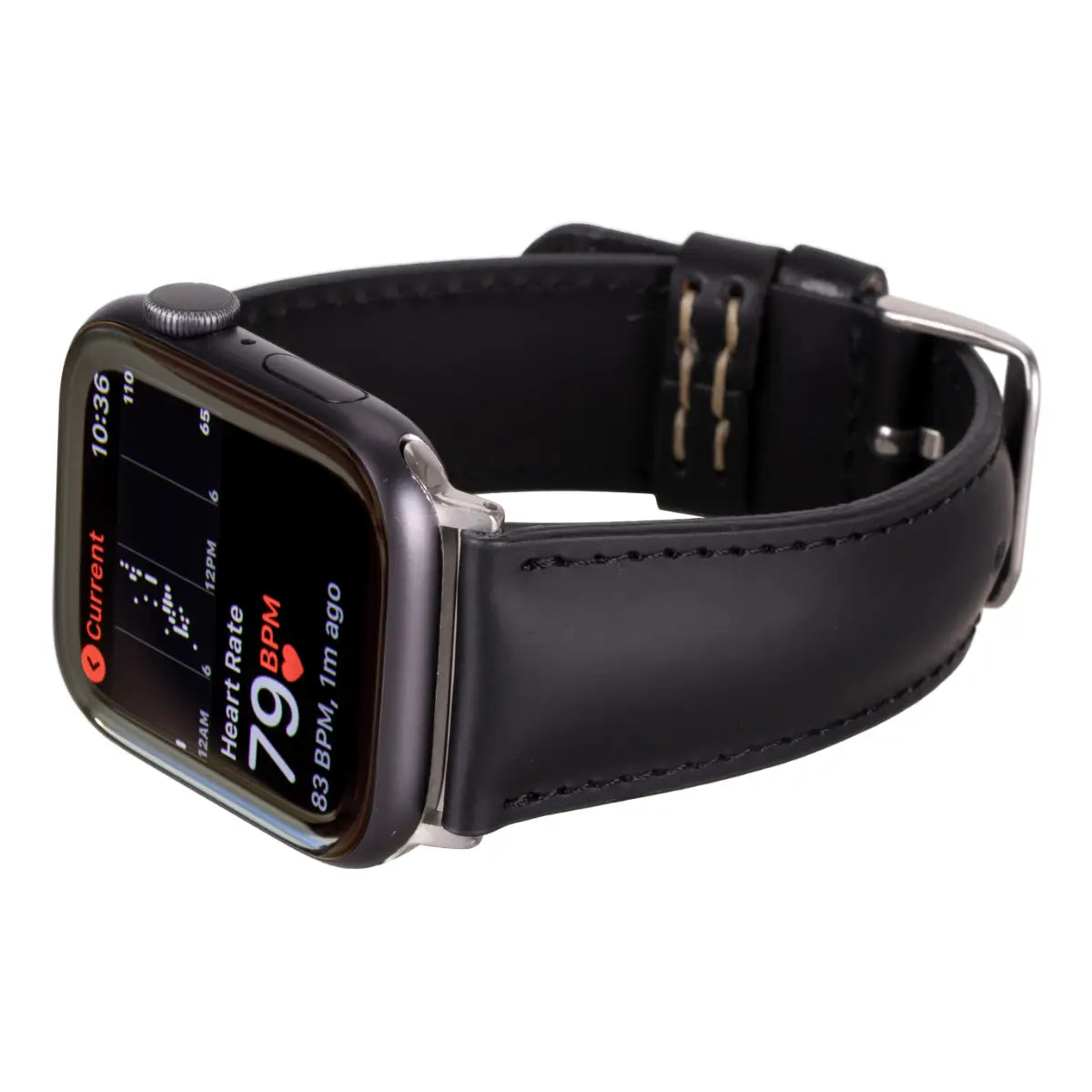 Premium Black Water-Resistant Leather Apple Watch Band - Durable & Stylish for Workouts, Swimming & Everyday Wear